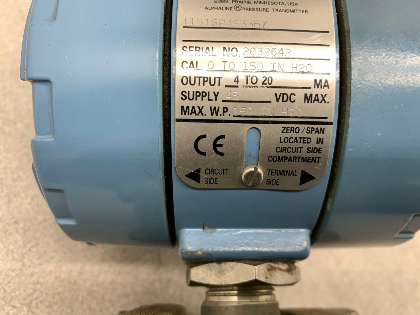 USED ROSEMOUNT 1151 SMART TRANSMITTER 1151GP4S33B7