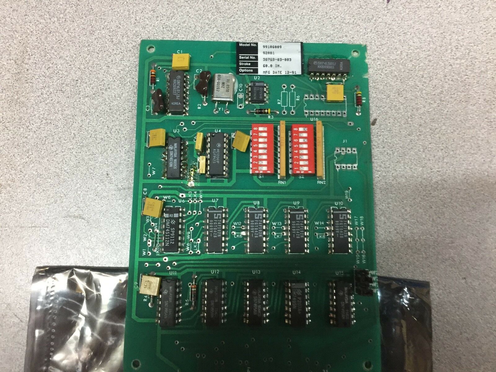 NEW NO BOX CIRCUIT BOARD 600080 NRL-5 60.0" STROKE REV. C 99106009-92001