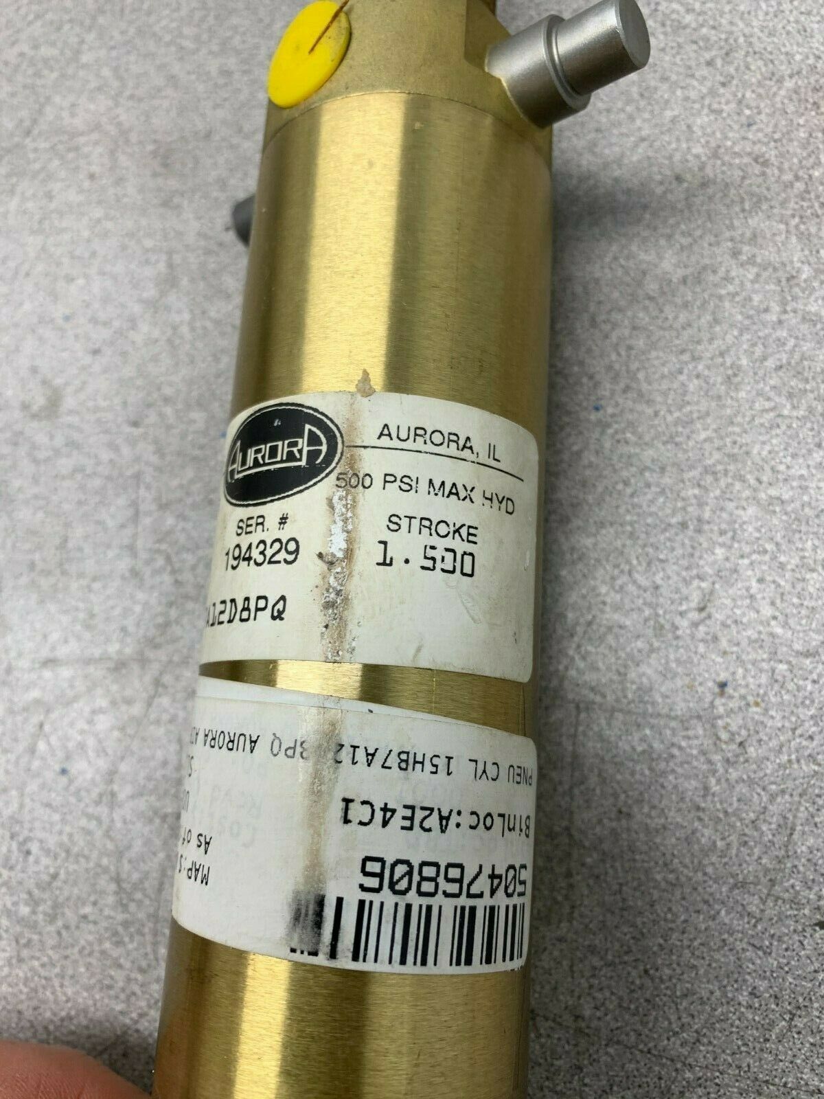 NEW NO BOX AURORA 1.500 BORE 1.5000 STROKE PNEUMATIC CYLINDER 15HB7A12D8PQ