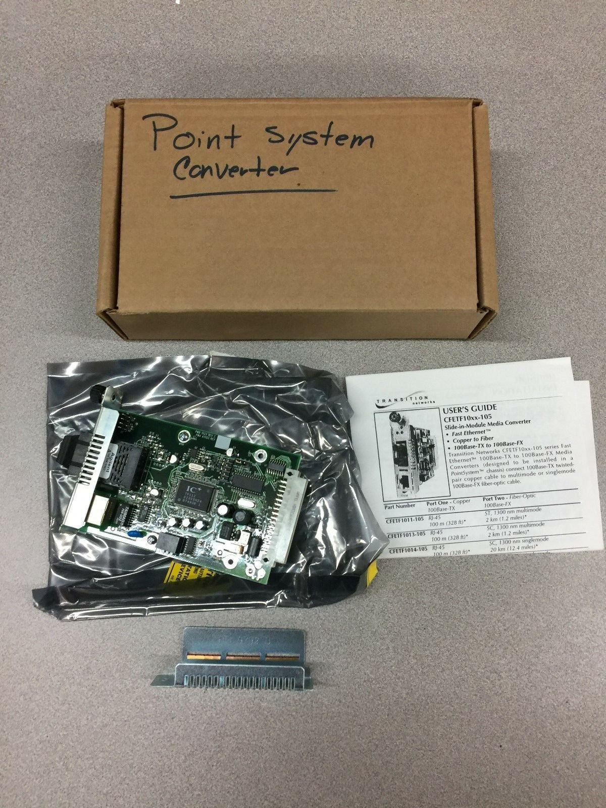 NEW IN BOX TRANSITION NETWORKS SLIDE IN MODULE MEDIA CONVERTER CFETF1013-105