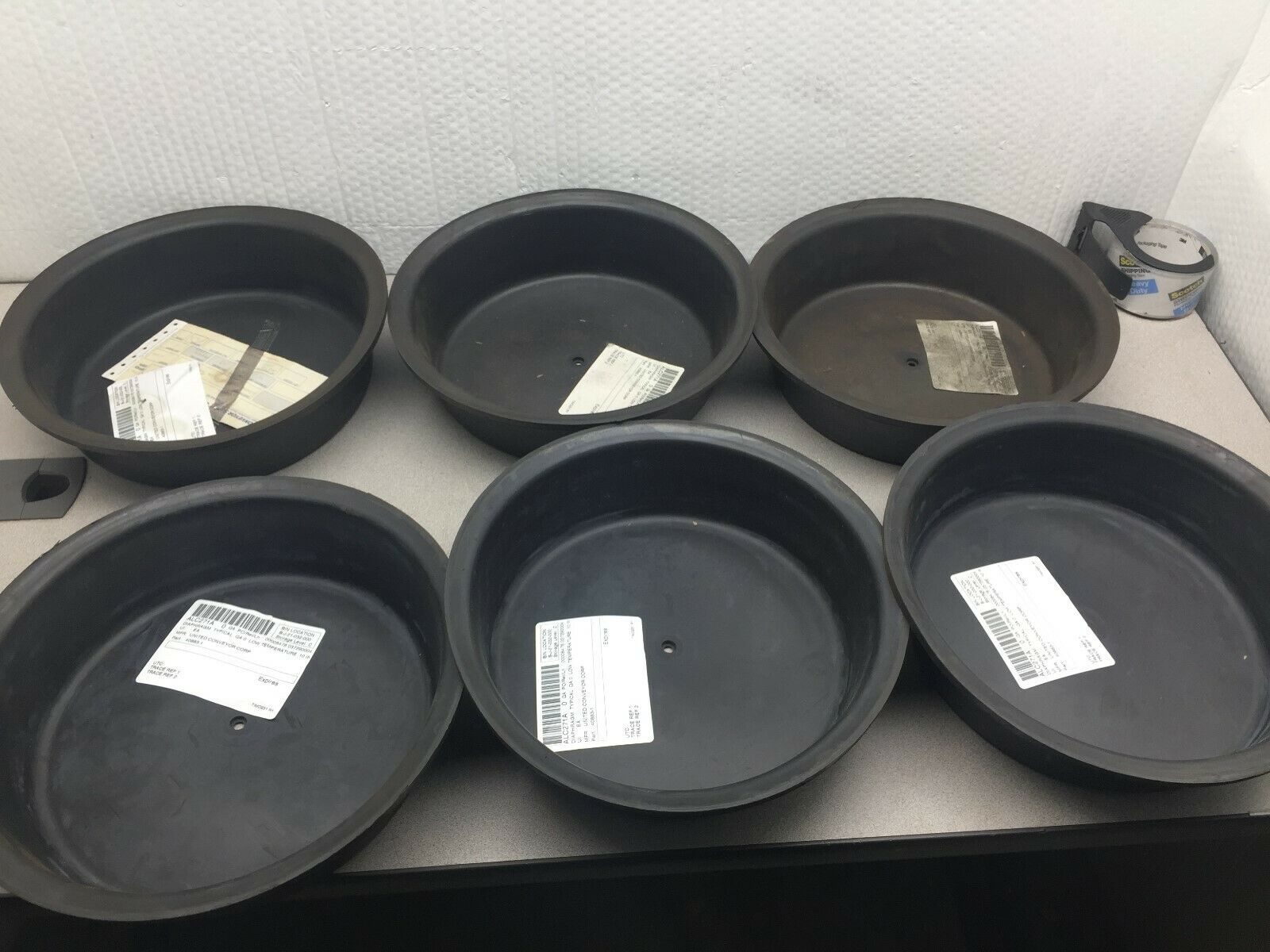 NEW NO BOX (LOT OF 6) UNITED CONVEYOR LOW TEMPERATURE 12 3/8 DIAPHRAMGM 40883-1