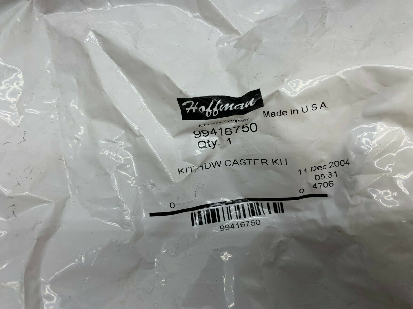 NEW IN BOX HOFFMAN SWIVEL CASTER KIT AC4M6SV