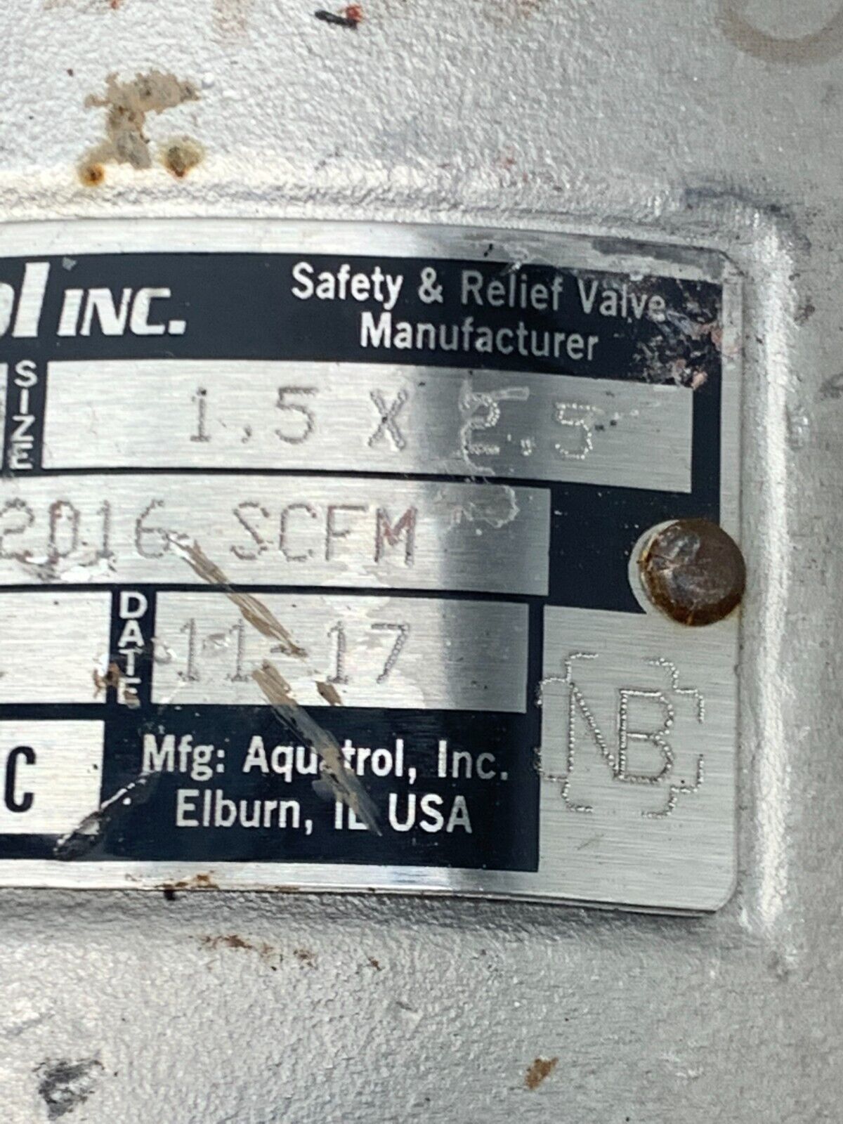 NEW NO BOX AQUATROL 1.5 X 2.5" SAFETY RELIEF VALVE 110 SET PRESSURE 743HHM2A