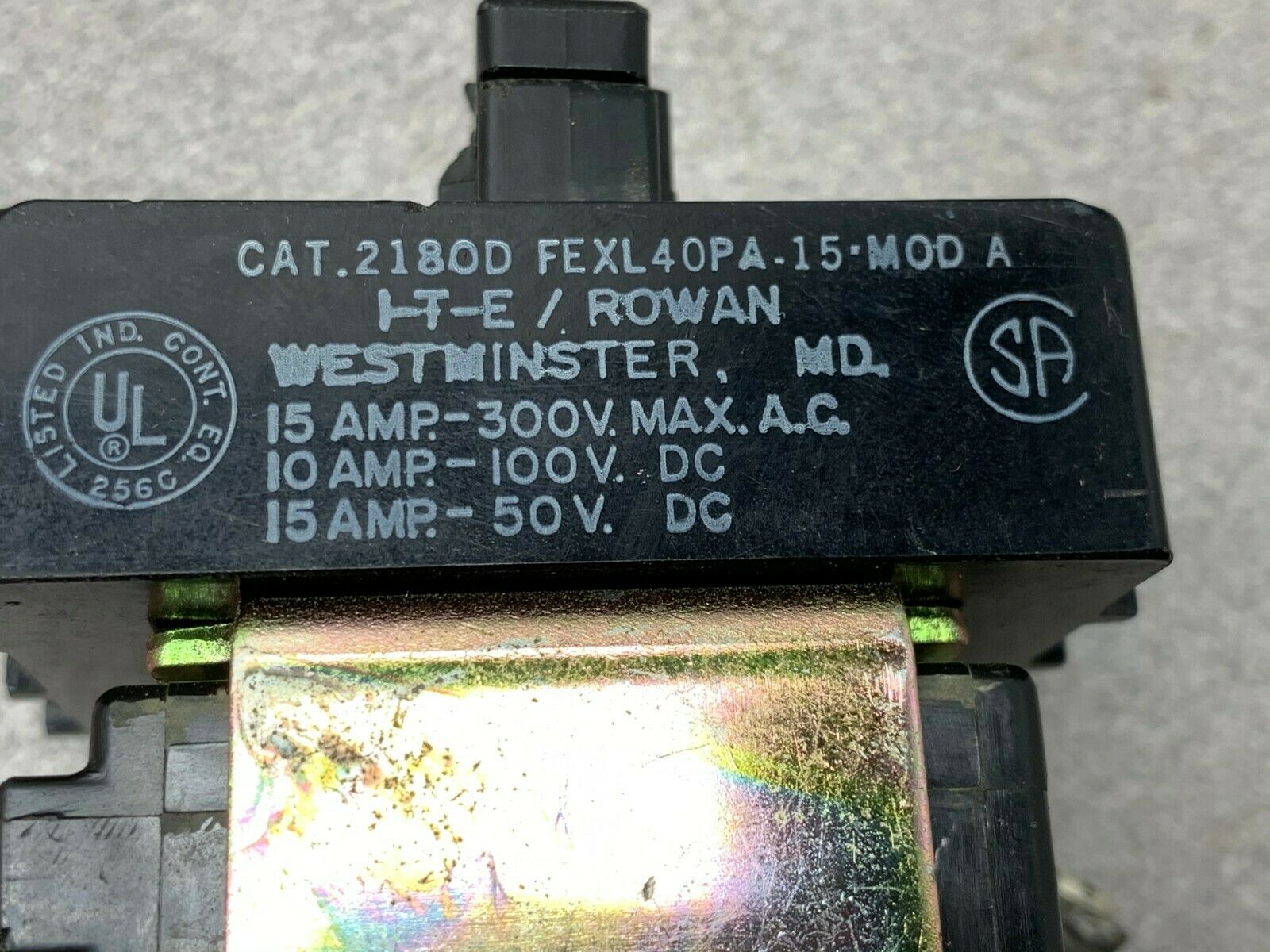 NEW NO BOX WESTMINSTER 2180D FEXL40PA-15 CONTACTOR 2090-58RBL 120-130VDC.