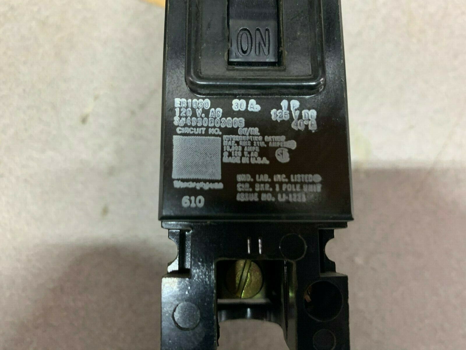 NEW NO BOX WESTINGHOUSE 1 POLE 3 AMP BREAKER EB1030