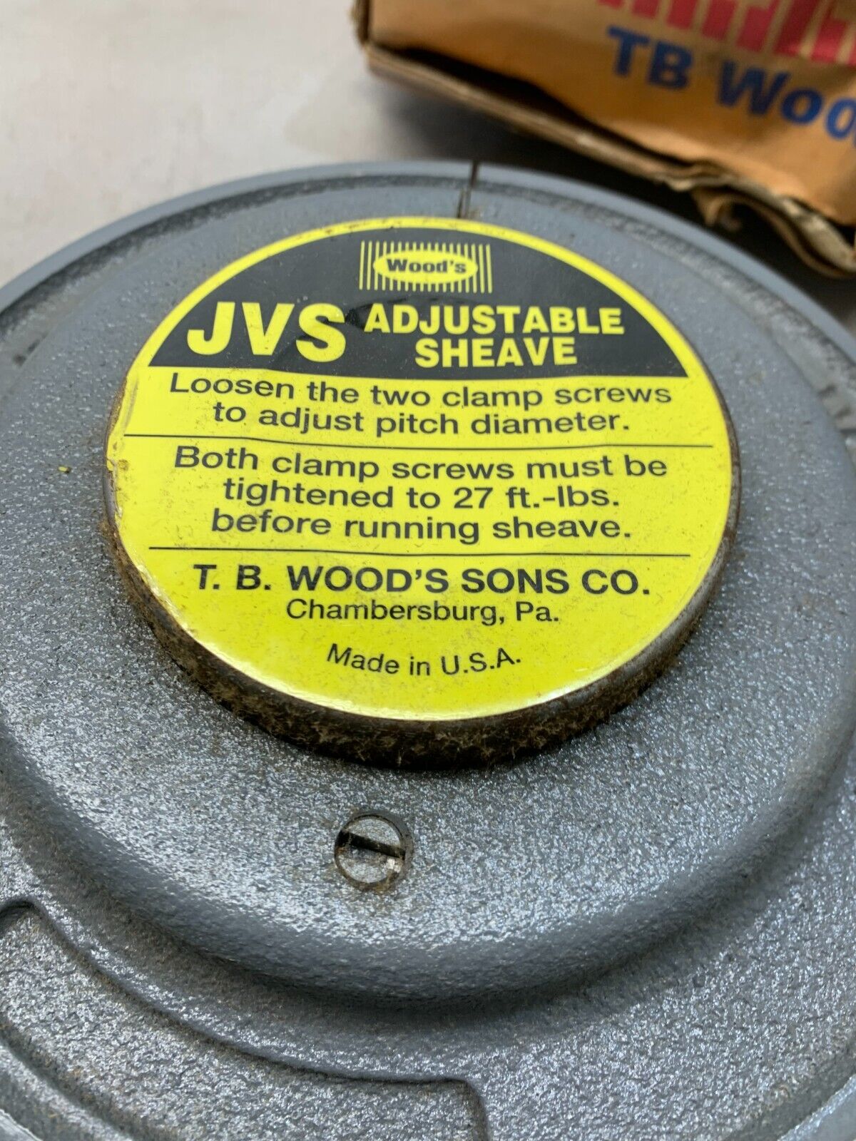 NEW IN BOX TB WOODS JVS1902158 JVS-190-2X1 5/8 ADJ SHEAVE