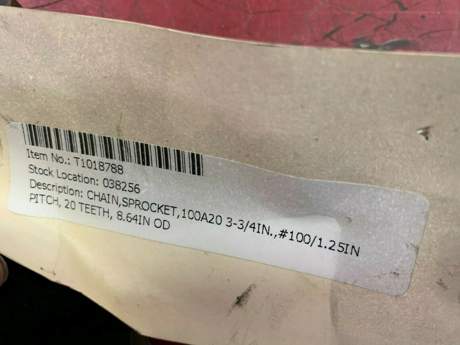 NEW NO BOX MARTIN 3-3/4" BORE CHAIN SPROCKET 100A20