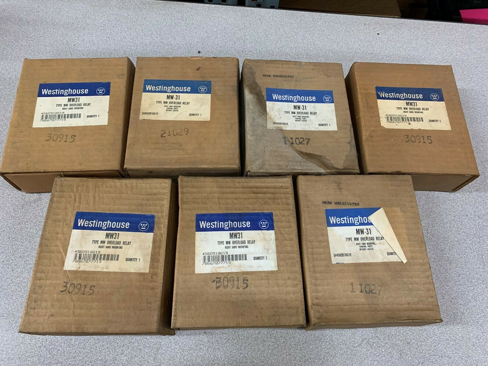 LOT OF 7 NEW IN BOX WESTINGHOUSE RELAY MW31