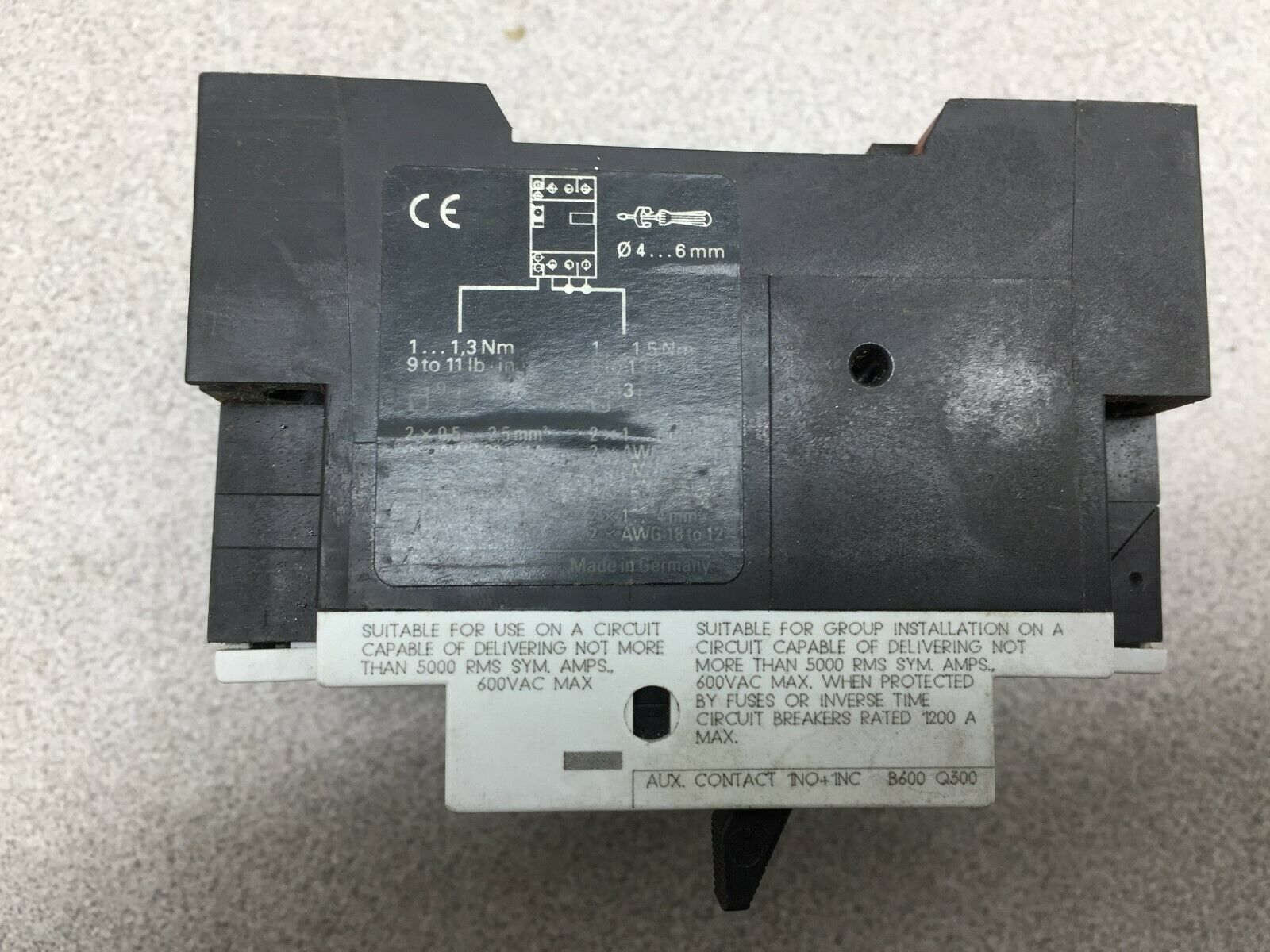 USED LOT OF 3 SIEMENS 3POLE MANUAL MOTOR CONTROLS 3VU1300-1ME00