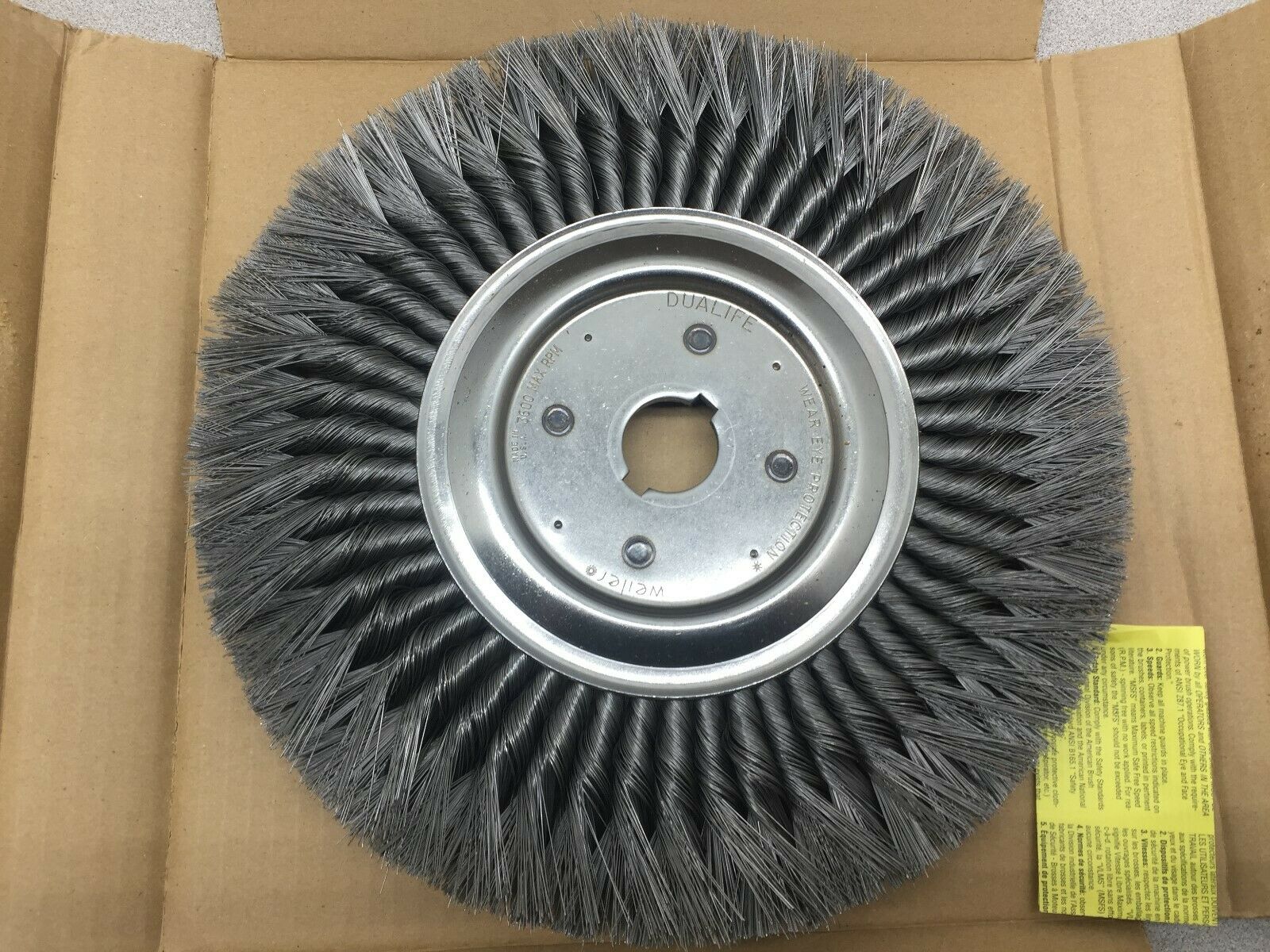 NEW IN BOX WEILER 12" .O14 WIRE, 1 1/4" A.H.(ST-12) STANDARD TWIST WIRE WHEEL 08