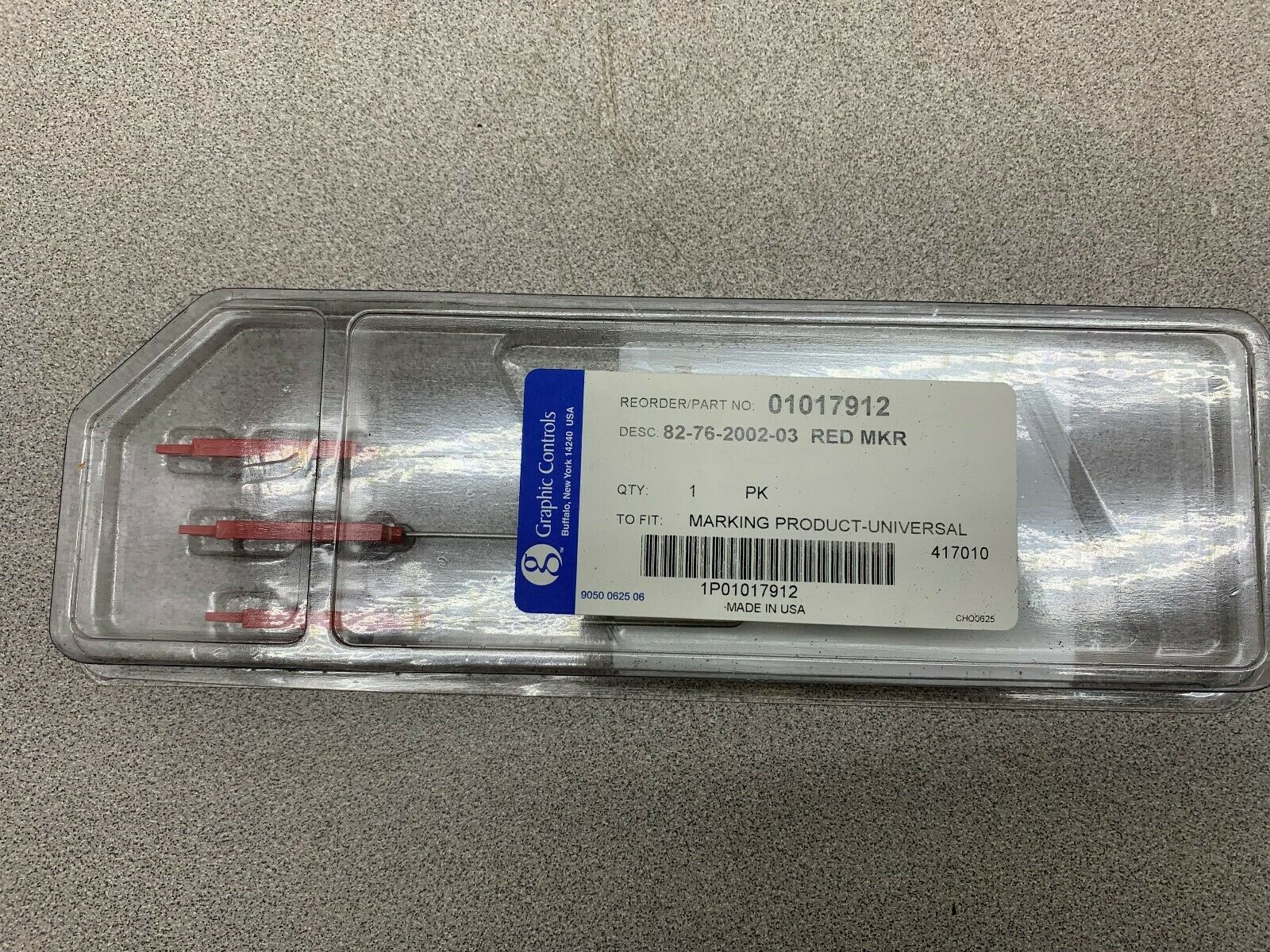 NEW NO BOX GRAPHIC CONTROLS RED MKR 01017912