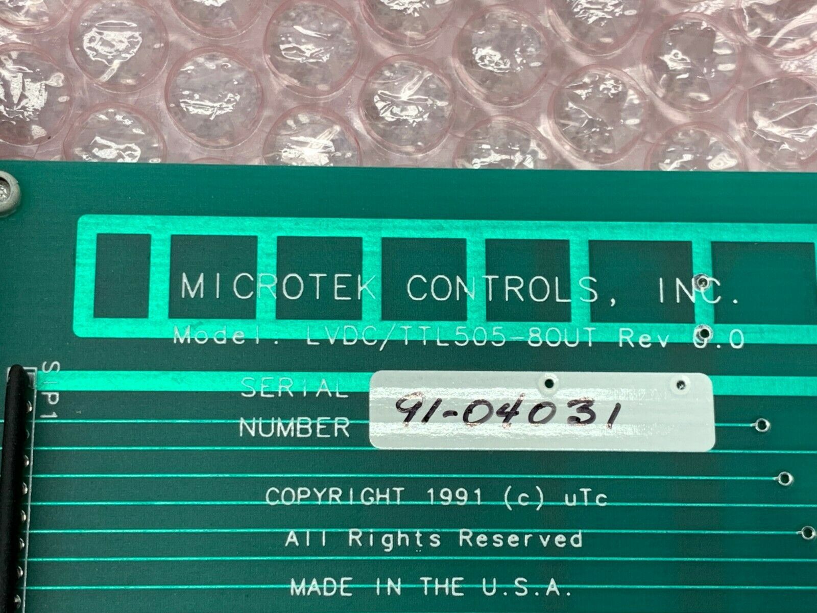 NEW NO BOX MICROTEK CONTROLS LVDC/TTL OUTPUT MODULE LVDC/TTL505-80UT