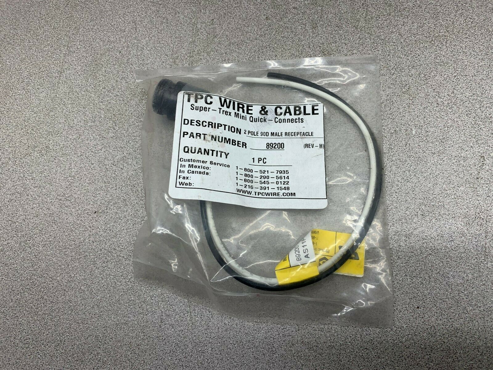 NEW NO BOX TPC WIRE AND CABLE 89200