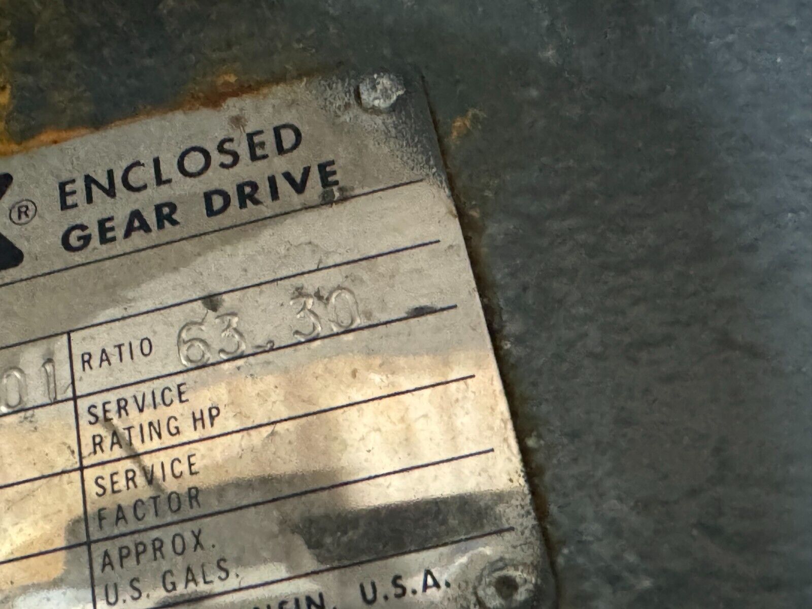 NEW FALK ENCLOSED GEAR DRIVE REDUCER 63.30 RATIO 5DTC3A-63