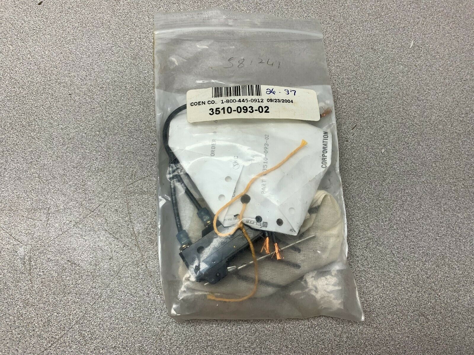 NEW NO BOX COEN CO PART 3510-093-02