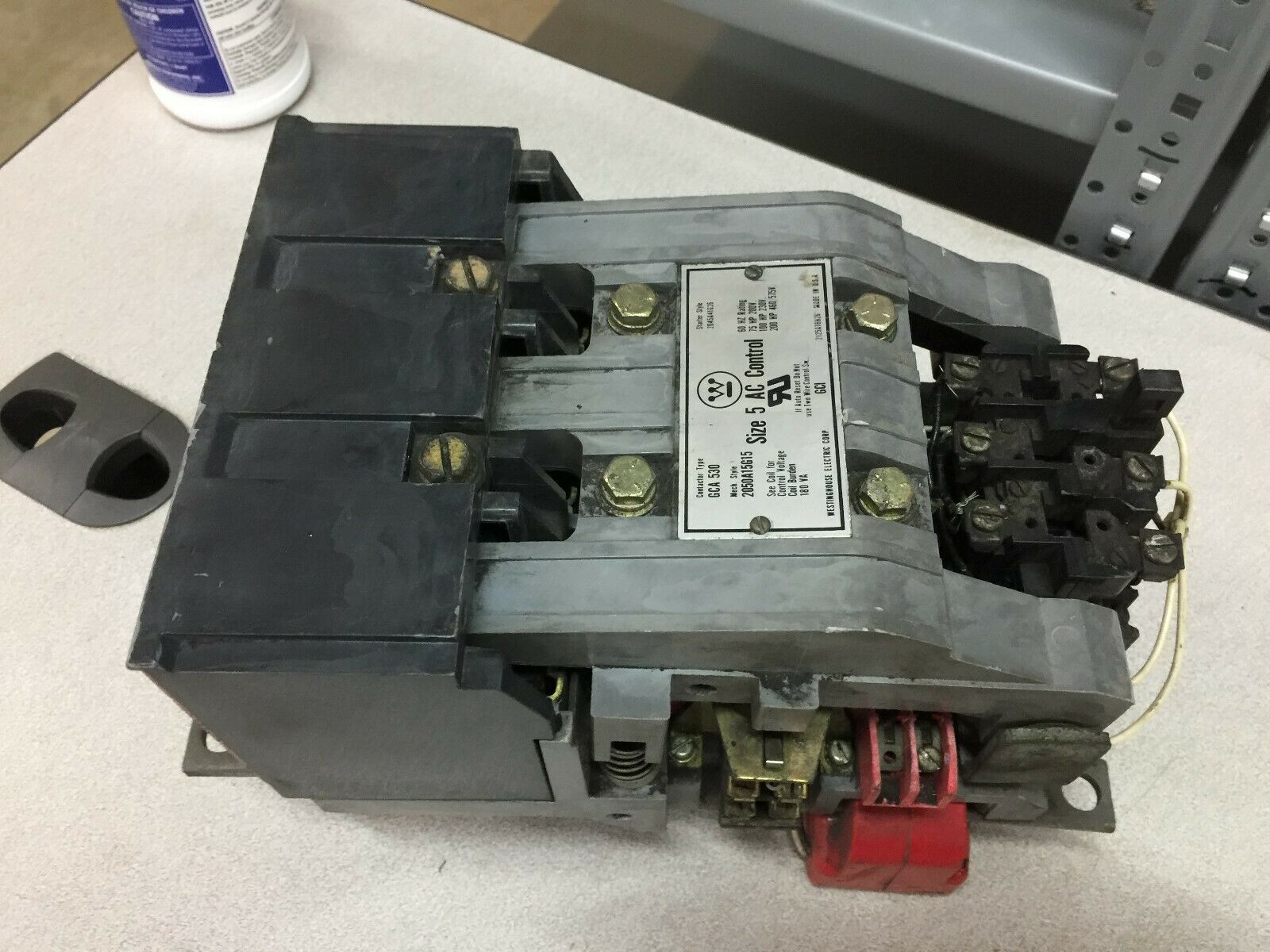 USED WESTINGHOUSE SIZE 5 3 POLE 600 VAC 120VAC COIL 200 HP STARTER 2050A15G15