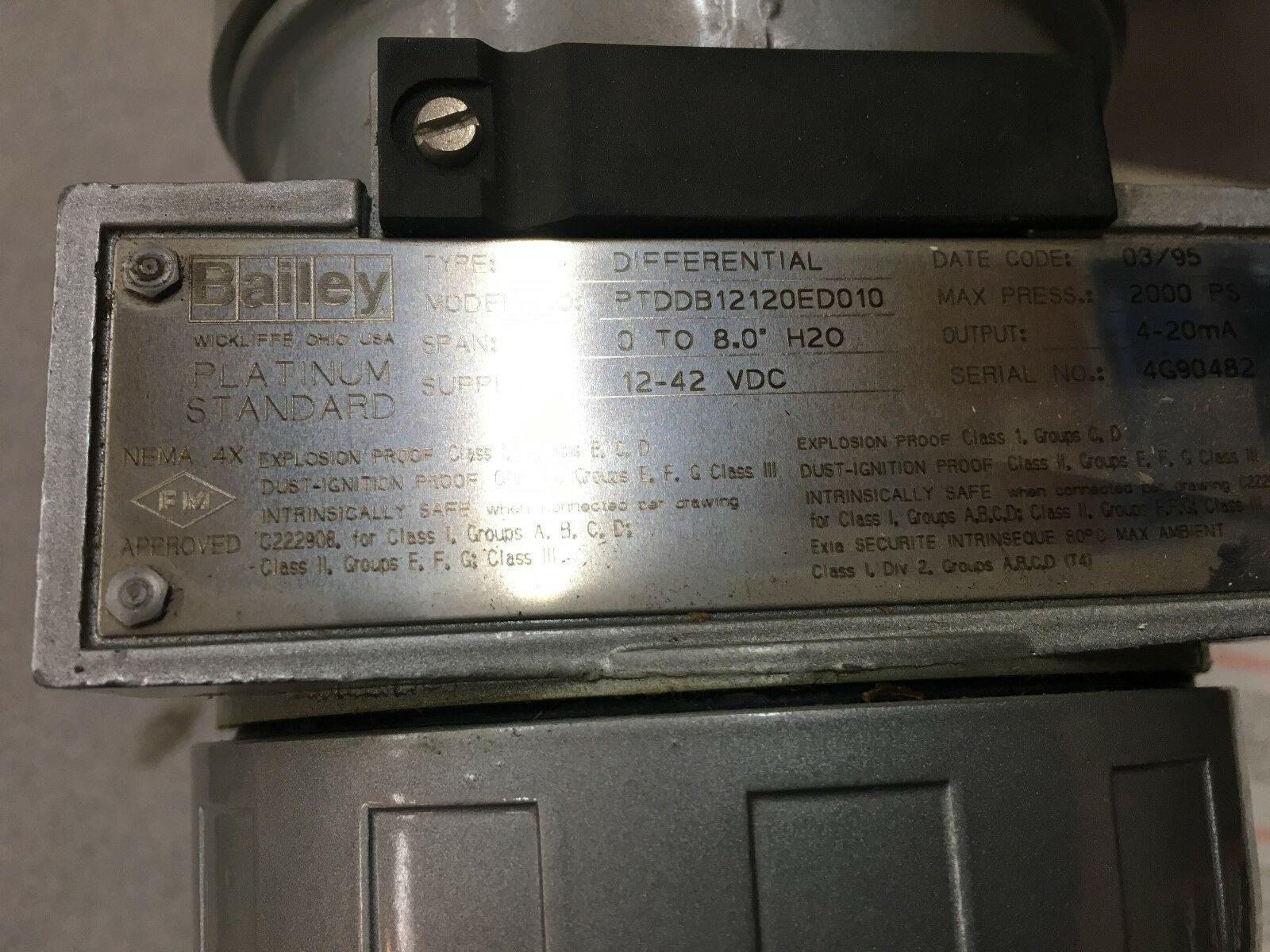 NEW IN BOX BAILEY FISCHER DIFFERENTIAL PRESSURE TRANSMITTER PTDDB12120ED010