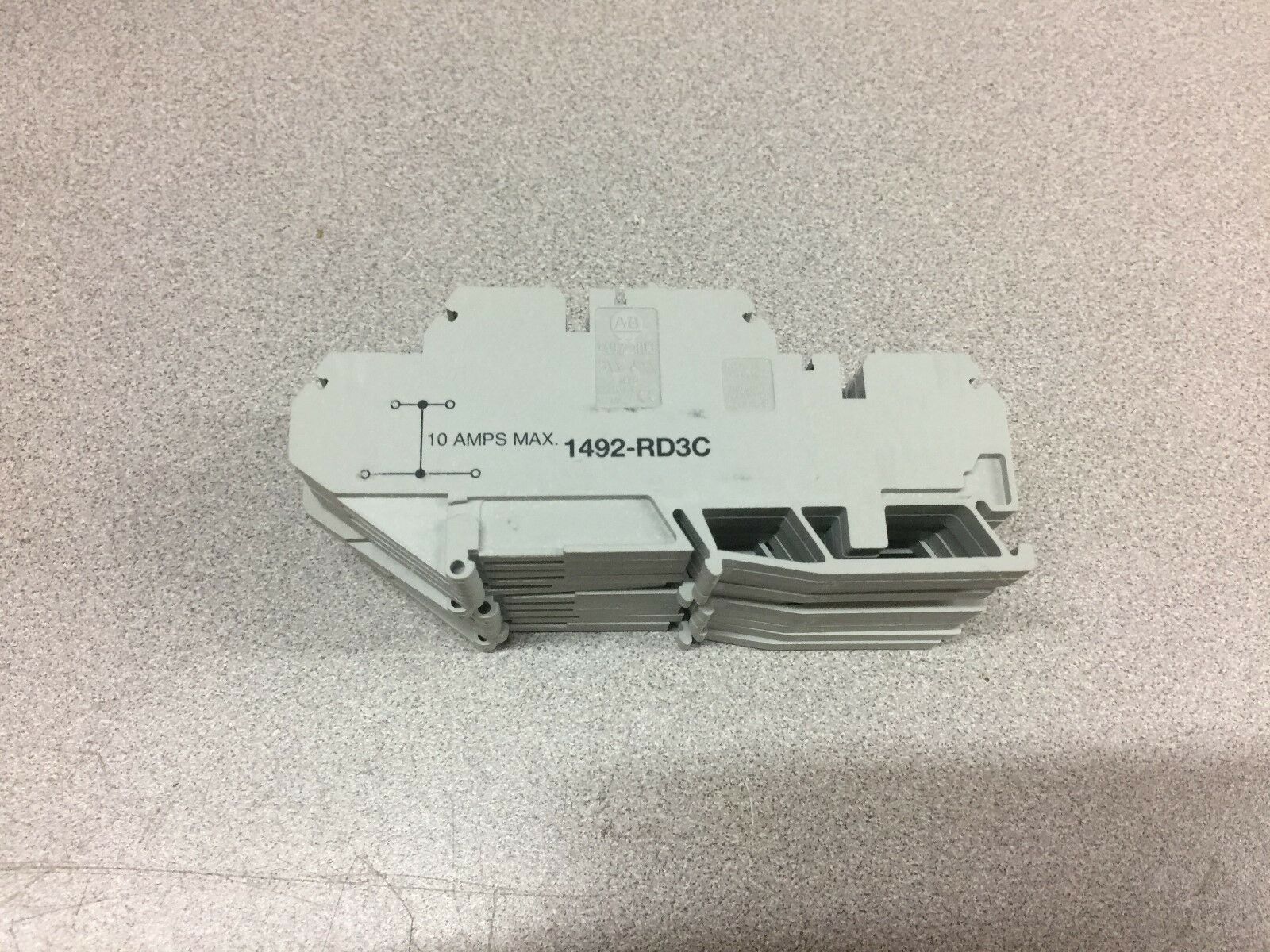 NEW NO BOX (LOT OD 10) ALLEN BRADLEY 10AMP TERMINAL BLOCK 1492-RD3C