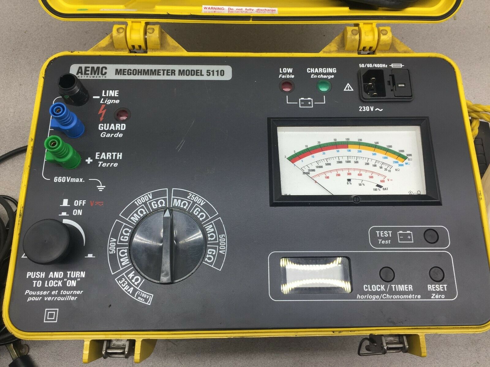 USED PARTS ONLY AEMC INSTRUMENTS CHAUVIN ARNOUX MEGOHMMETER MODEL 5110