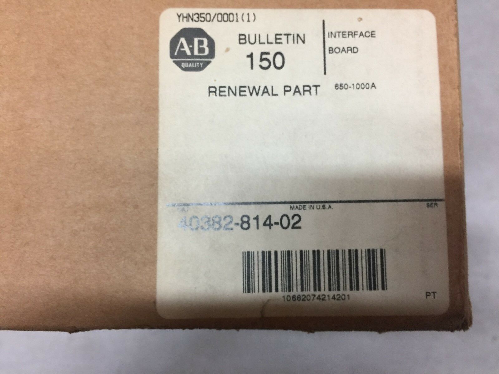 NEW IN BOX ALLEN BRADLEY RENEWAL PART INTERFACE BOARD 40382-814-02