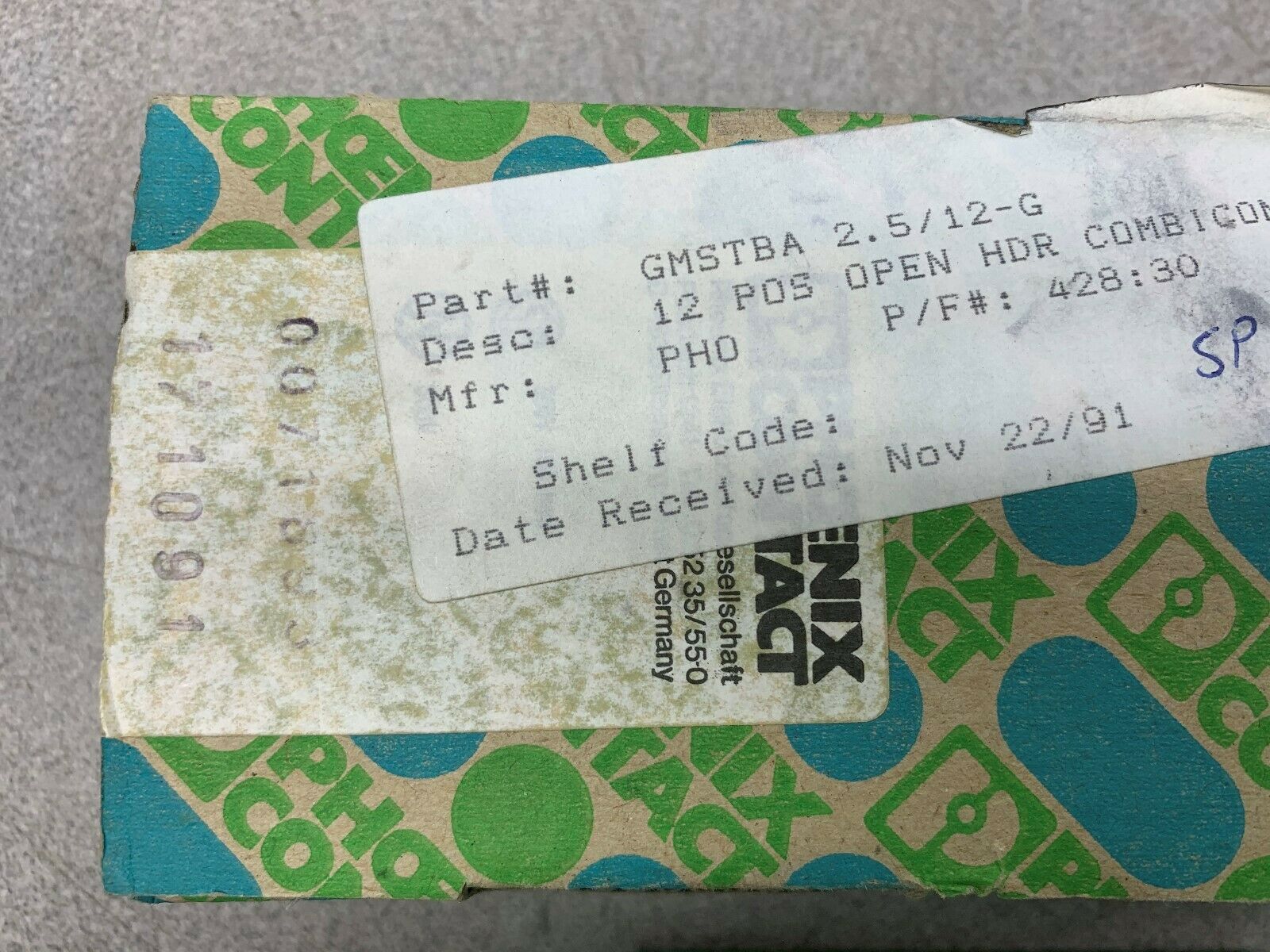 BOX OF 46 NEW IN BOX PHEONIX CONTACT HEADER GMSTBA 2.5/12-G