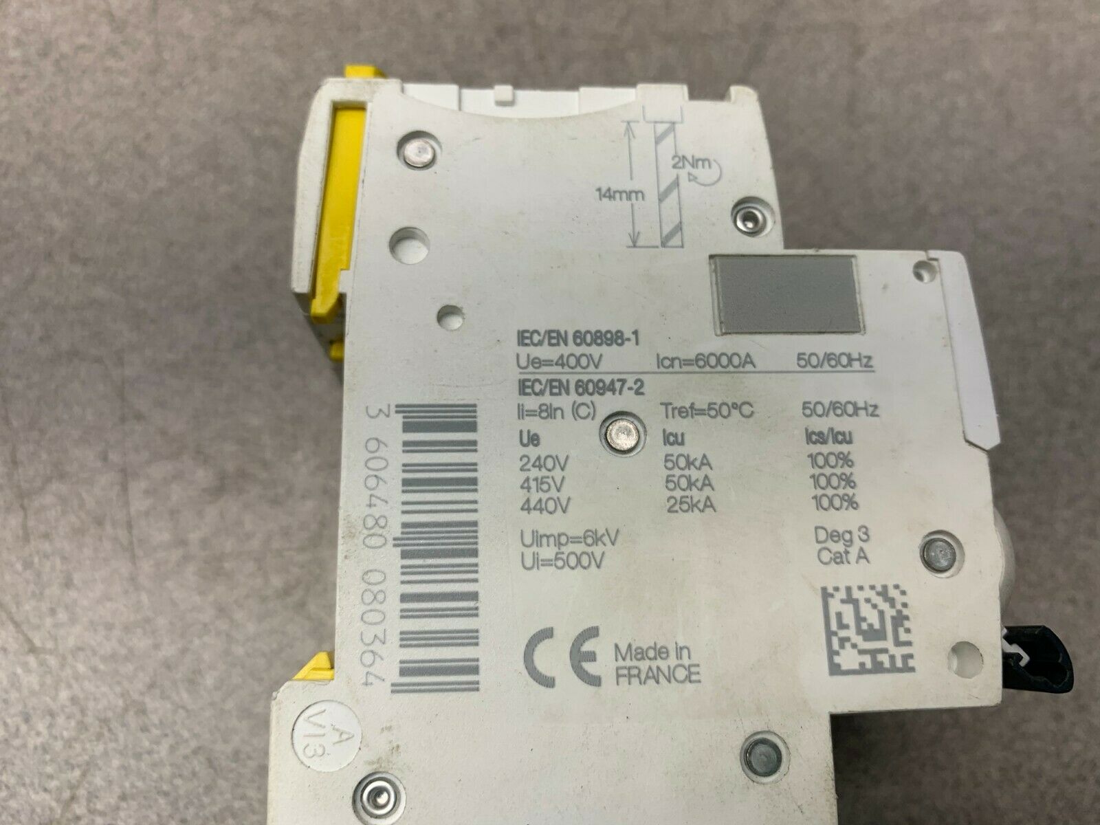 USED SCHNEIDER ELECTRIC IC60N C2A BREAKER IEC/EN 60898-1