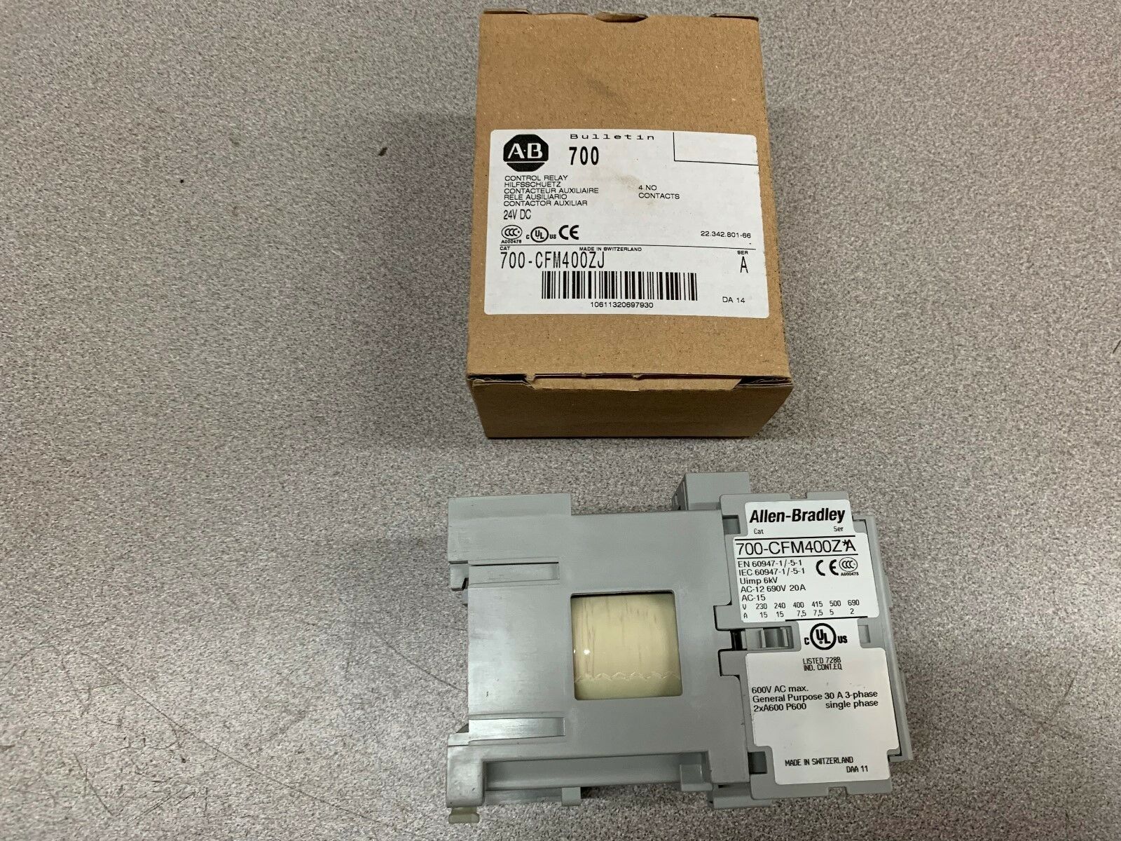 NEW IN BOX ALLEN BRADLEY RELAY 700-CFM400ZJ SERIES A