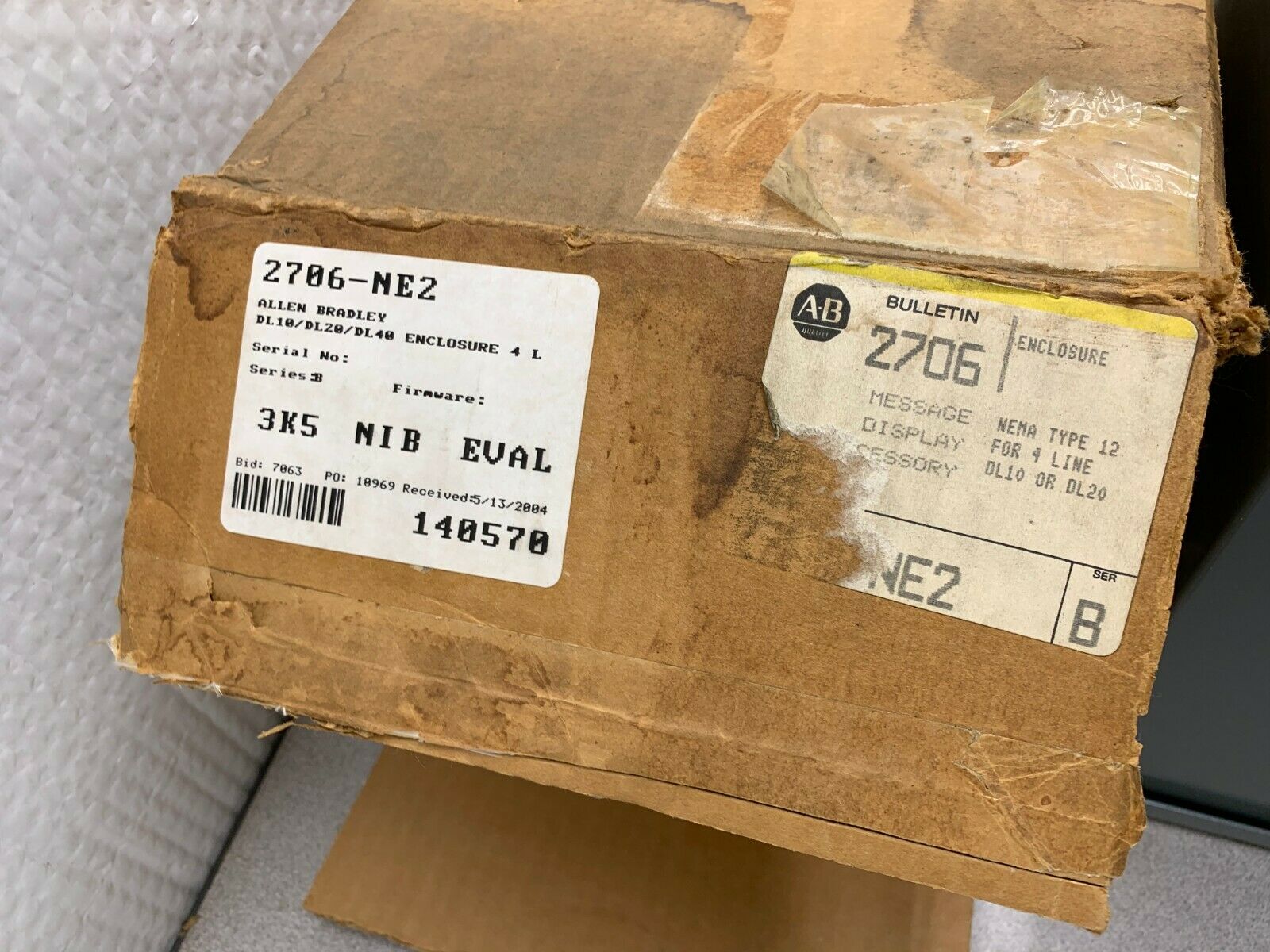 NEW IN BOX ALLEN-BRADLEY Data Liner Enclosure 2706-NE2 SERIES B