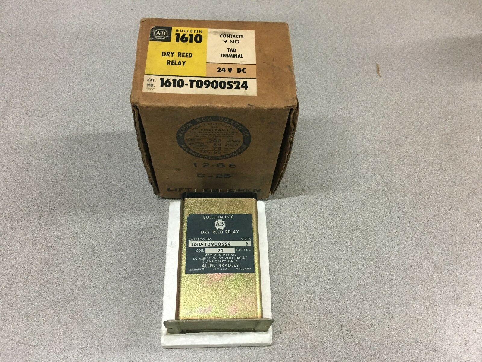NEW IN BOX ALLEN RBADLEY DRY REED RELAY 1610-T0900S24 SERIES B
