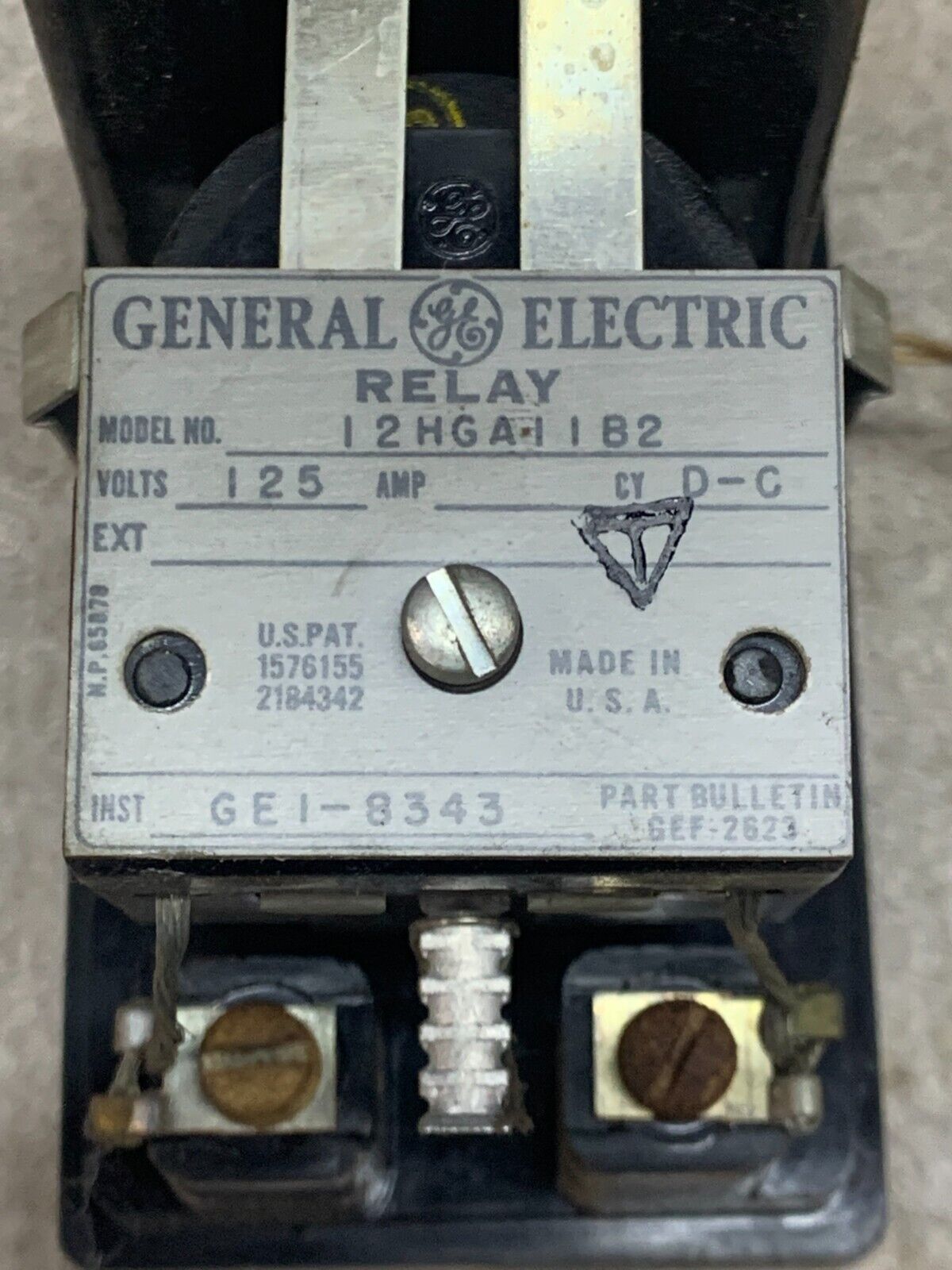 NEW NO BOX GENERAL ELECTRIC RELAY 12HGA11B2 *MISSING CASE*