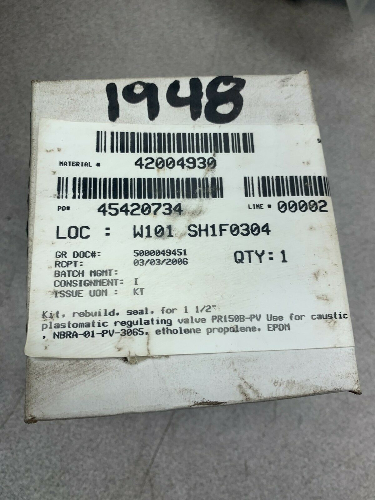 NEW IN BOX PLAST-O-MATIC SEAL KIT SKRP150EP