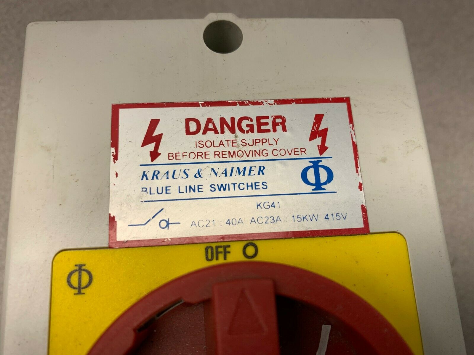 NEW NO BOX KRAUS & NAIMER DISCONNECT SWITCH KG41 T203/SGZ003 *KL2V