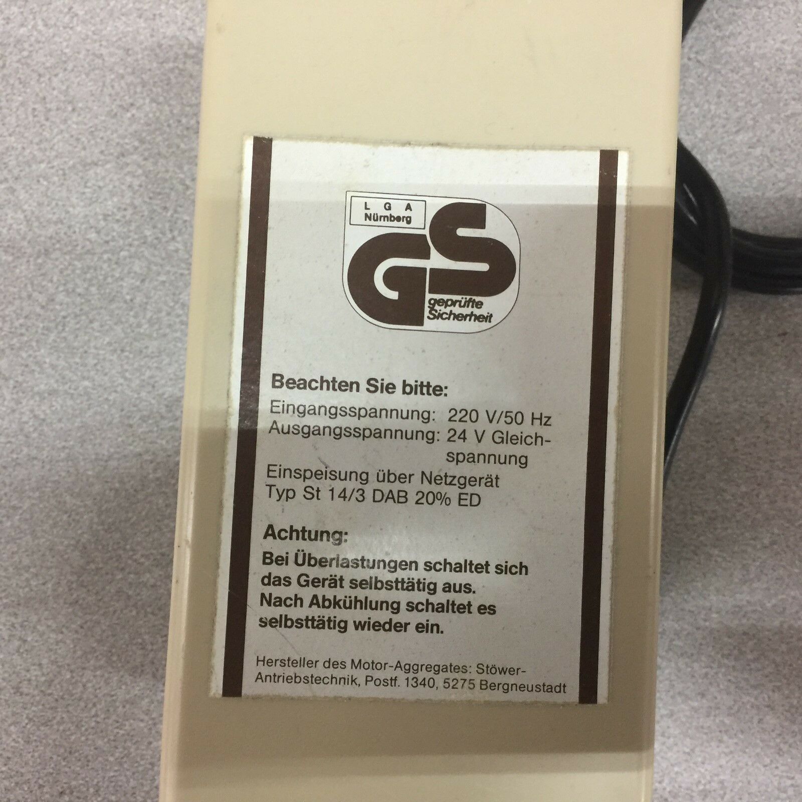 USED WHD 220V 50HZ PRI 14.5VDC SEC POWER SUPPLY ST14/3