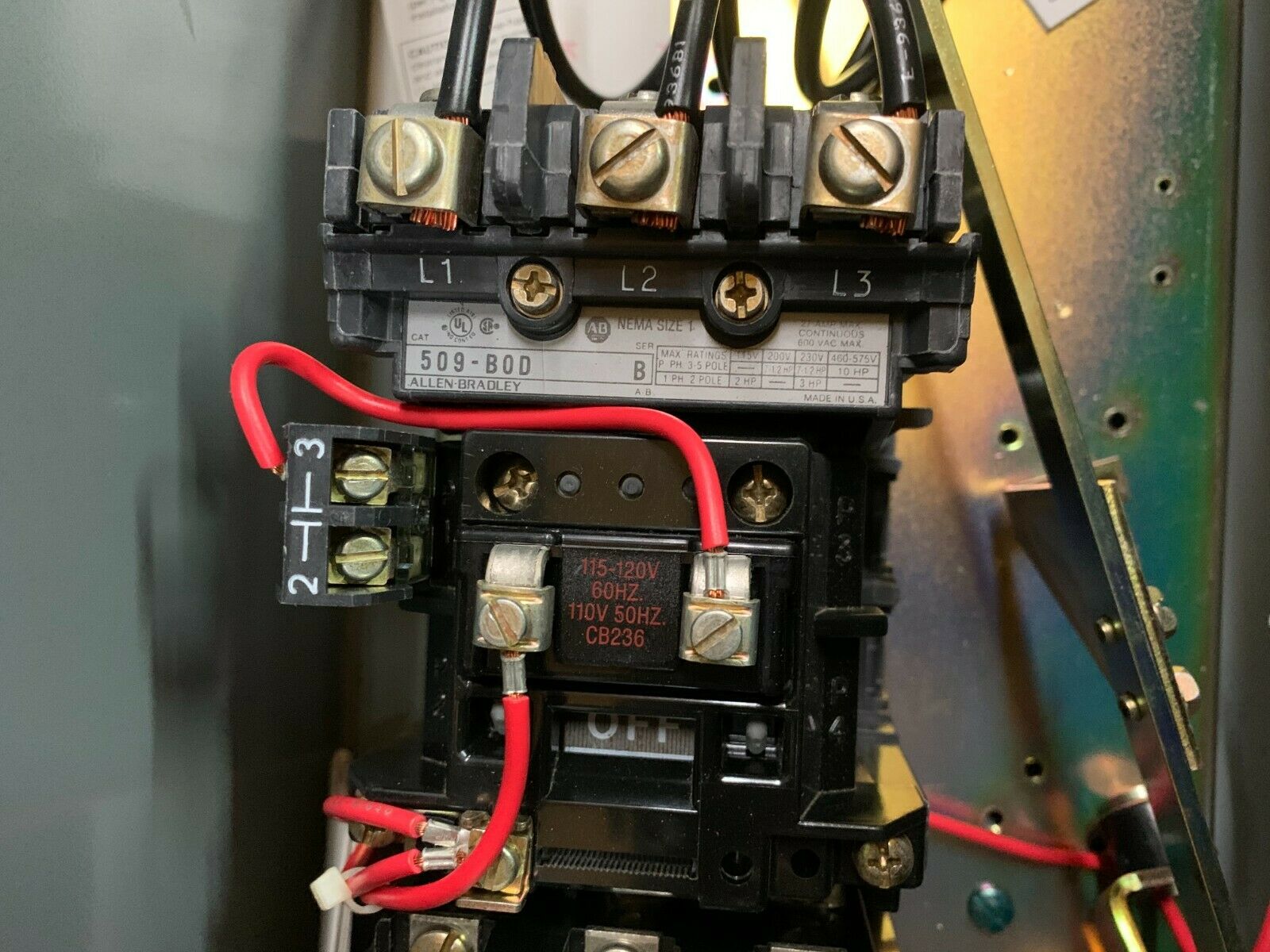 NEW NO BOX ALLEN-BRADLEY SIZE 1 COMBINATION STARTER 513-BDB-6P-35 WITH 509-BOD