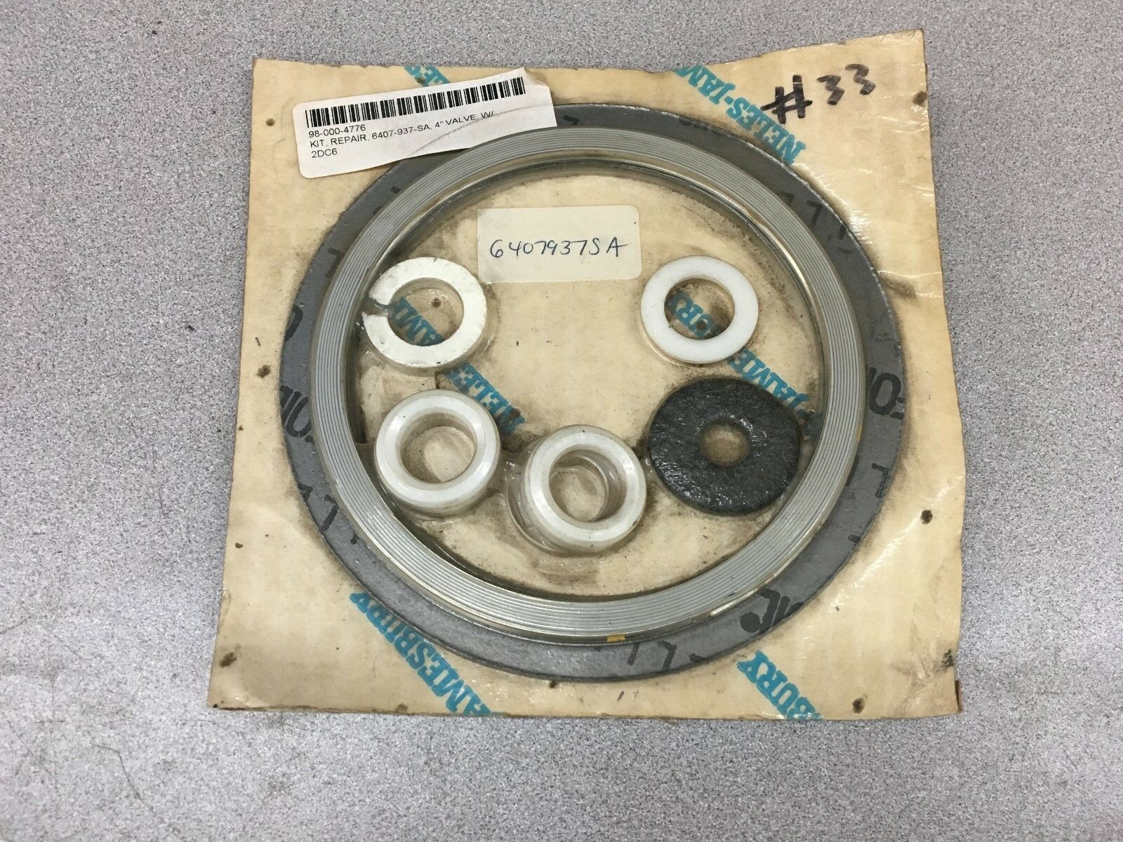 NEW JAMESBURY 4" VALVE REPAIR KIT 6407-937-SA