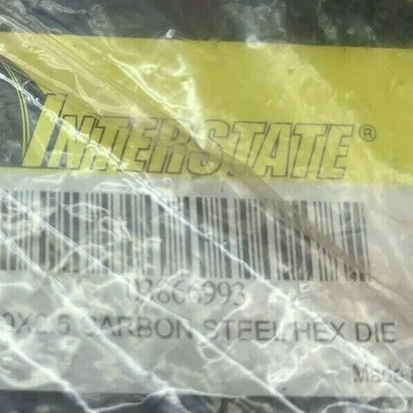 NEW NO BOX INTERSTATE CARBON STEEL HEX DIE 03866993
