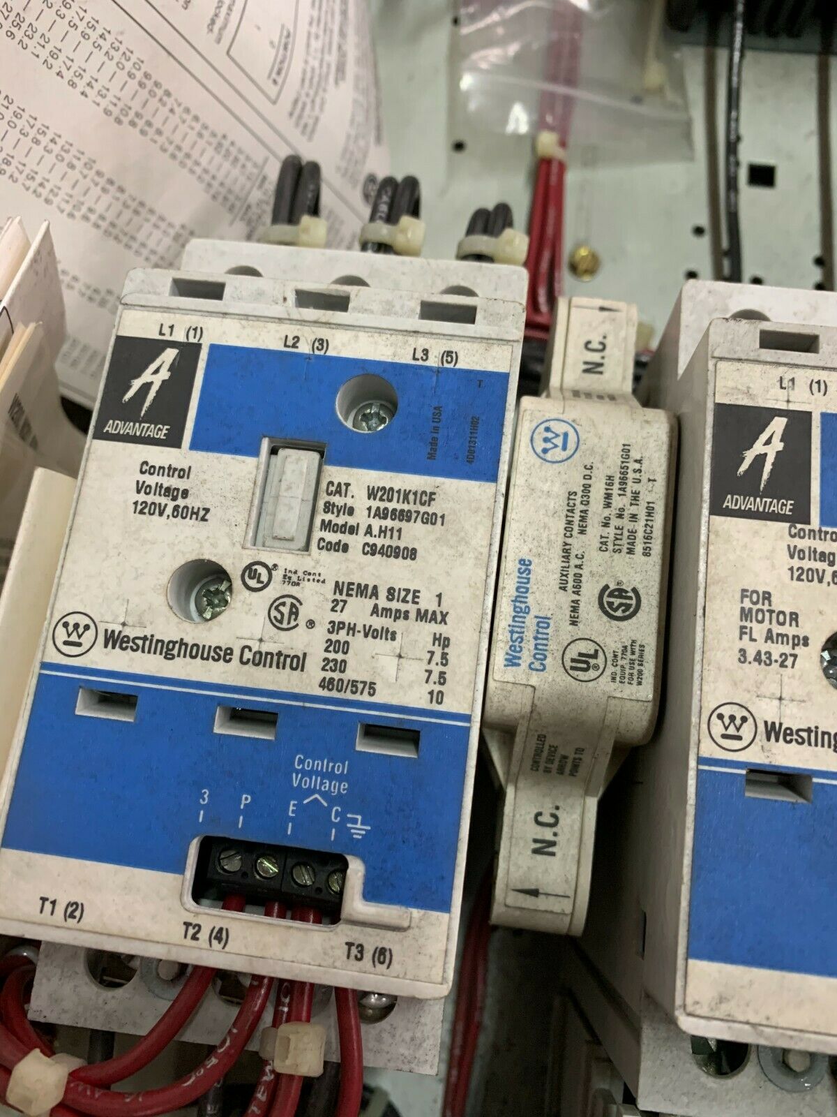 WESTINGHOUSE SIZE 1 COMBINATION STARTER W201K1CF STAINLESS ENCLOSURE W240M1CFC