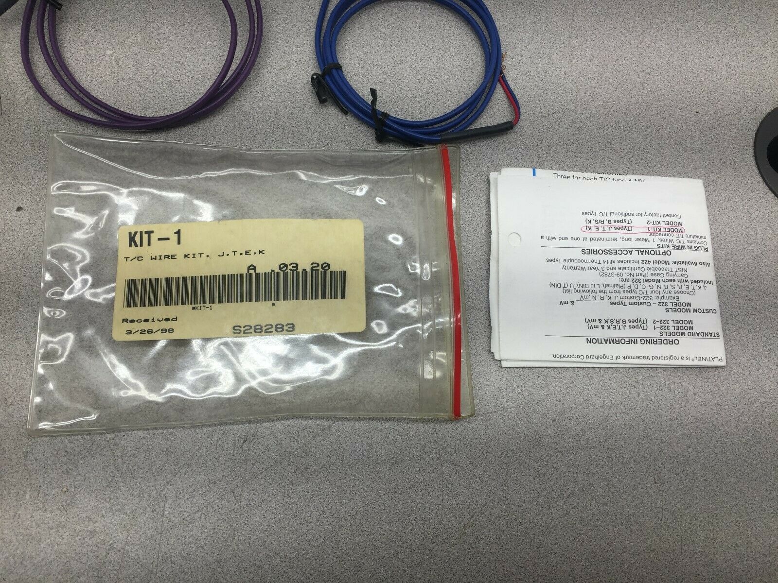NEW IN BAG OF 4 PLATINEL T/C WIRE KIT J.T.E.K. S28283
