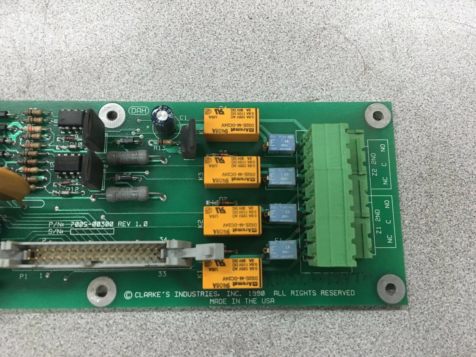 NEW NO BOX CLARKE'S INDUSTRIES CIRCUIT BOARD 7005-00300 REV 1.0