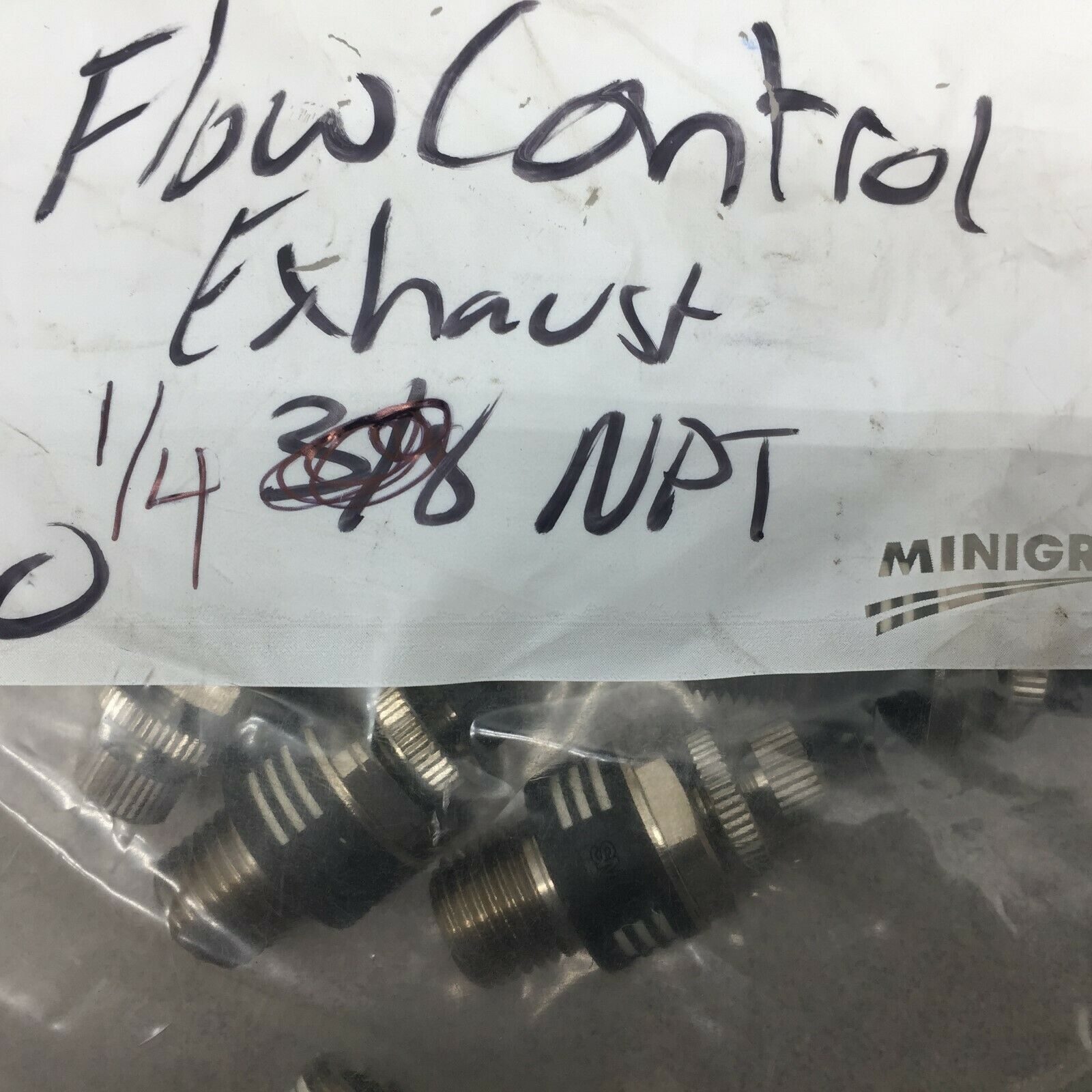 NEW NO BOX (LOT OF 10) SMC 1/4 NPT FLOW CONTROL EXHAUST VALVES ASN2