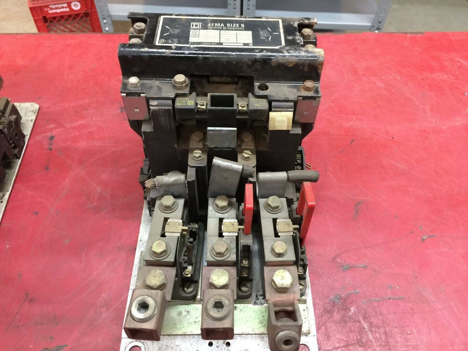 USED SQUARE D SIZE 5 3POLE 480VAC COIL 600VAC MAX STARTER 8536-SG01