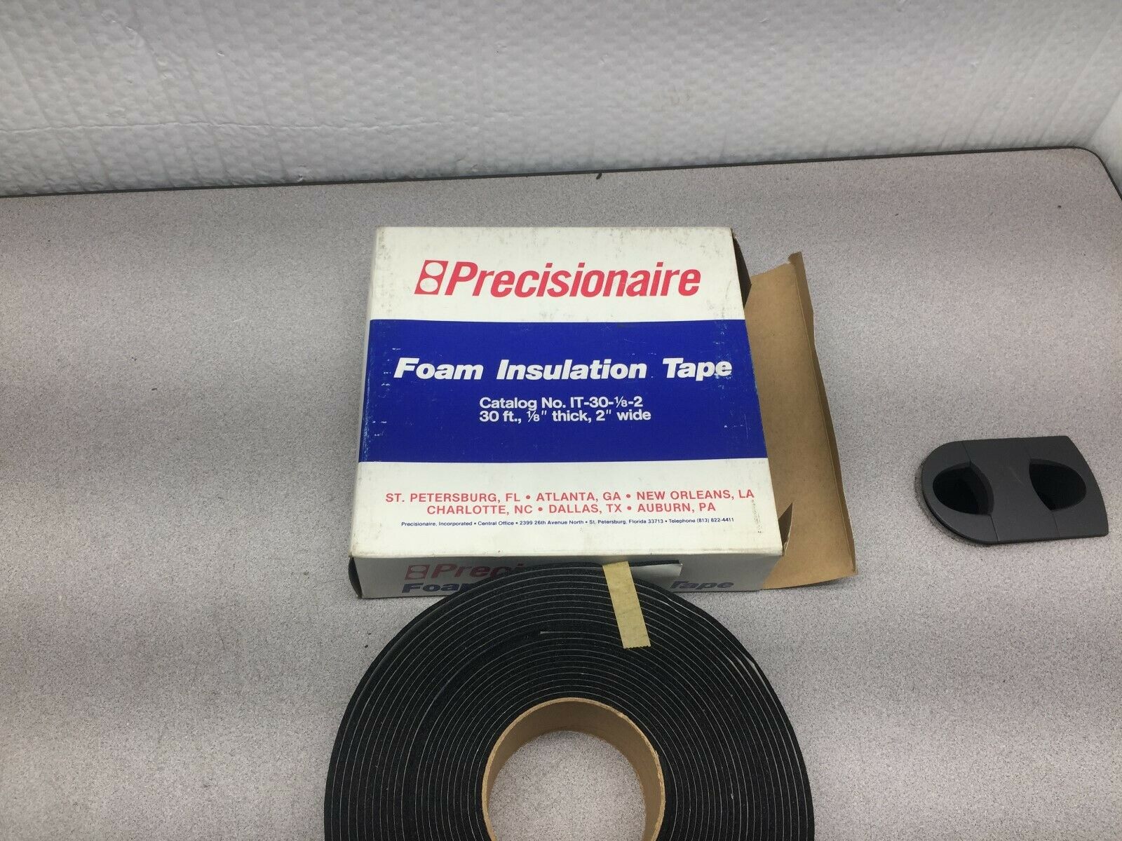 NEW IN BOX PRECISIONAIRE 2" X 30' 1/8"THICK FOAM INSULATION TAPE IT-30-1/8-2