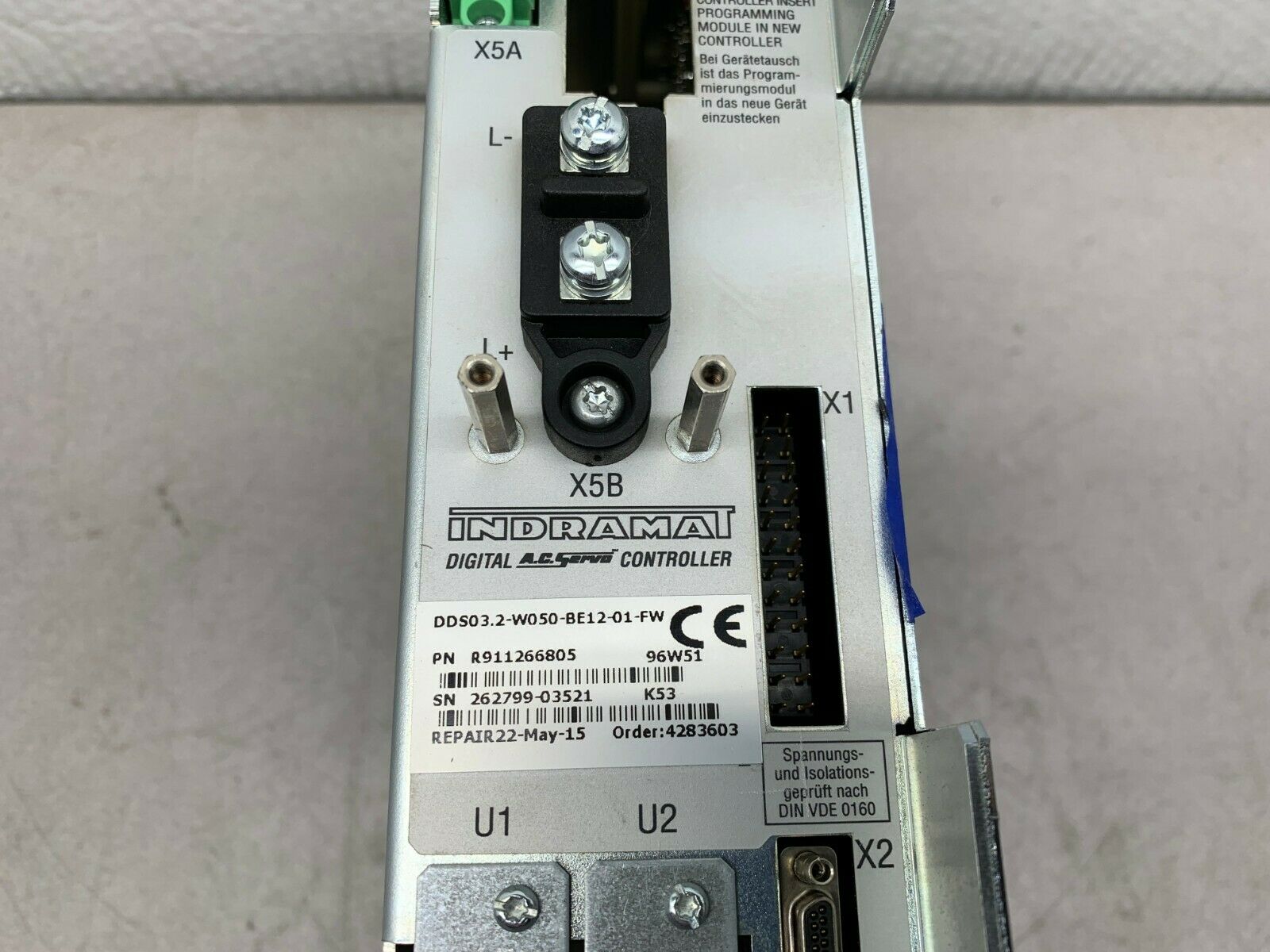 USED INDRAMAT R911266805 DIGITAL AC SERVO CONTROLLER DDS03.2-W050-BE12-01-FW
