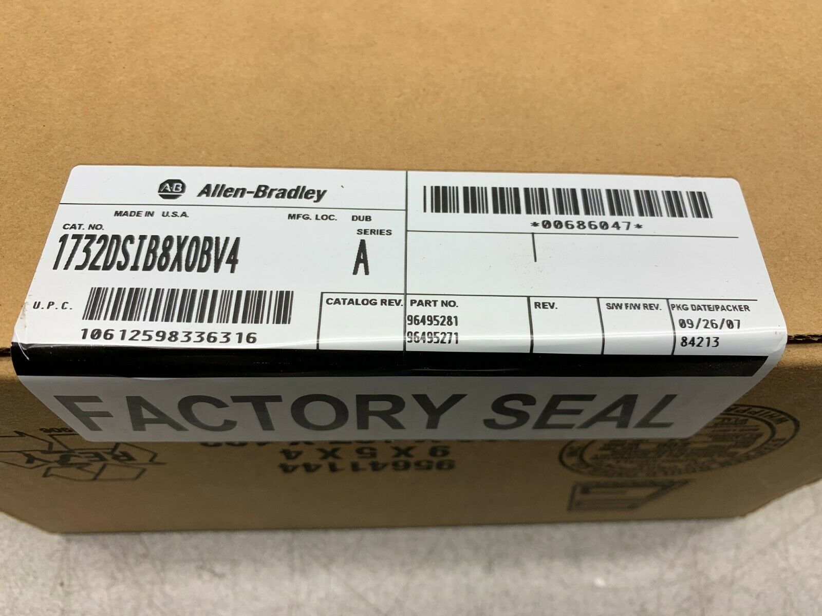 NEW SEALED ALLEN-BRADLEY DEVICENET SAFETY ARMORBLOCK 1732-DSIB8XOBV4 SERIES A
