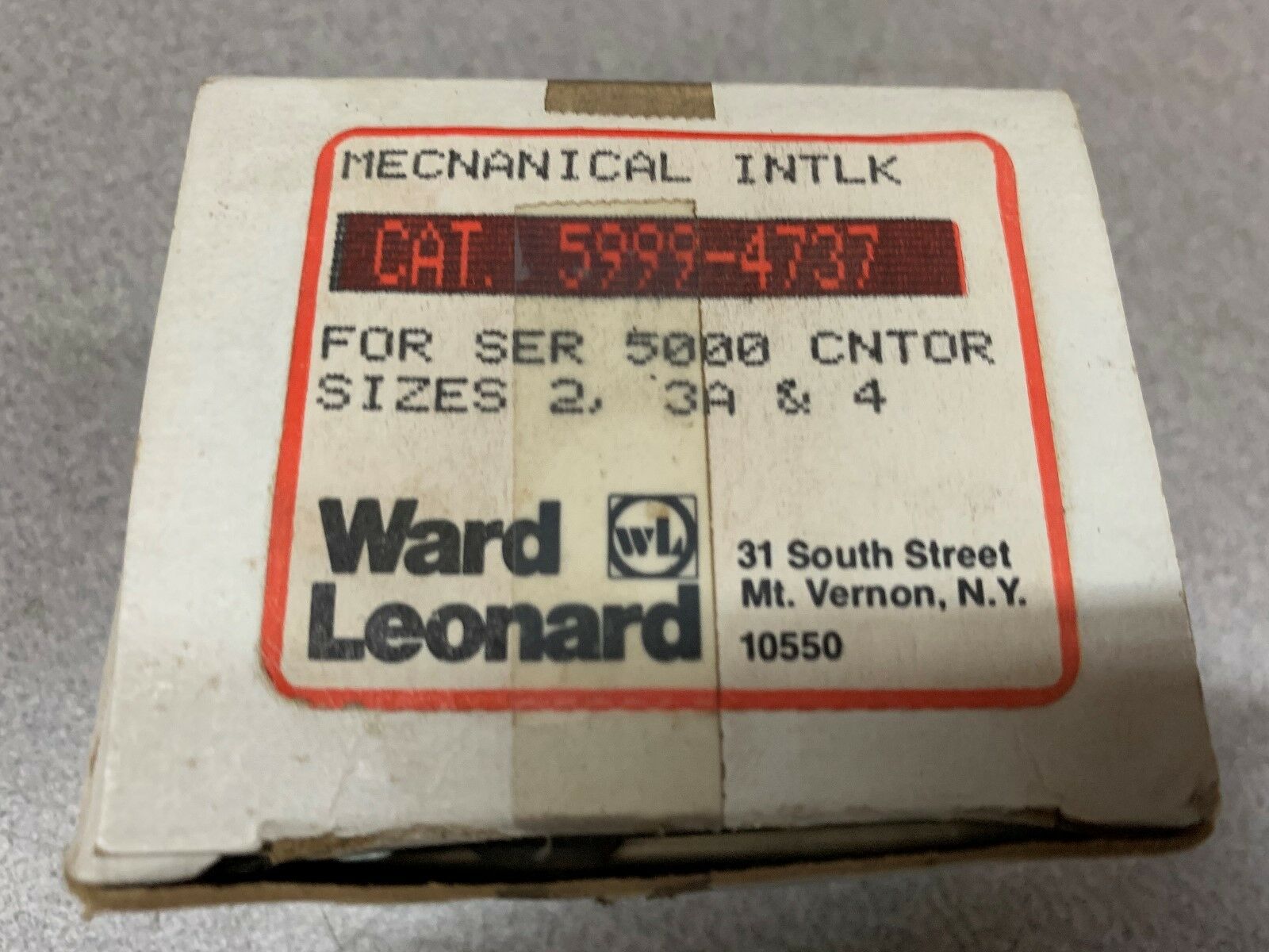 NEW IN BOX WARD LEONARD MECHANICAL INTLK 5999-4737