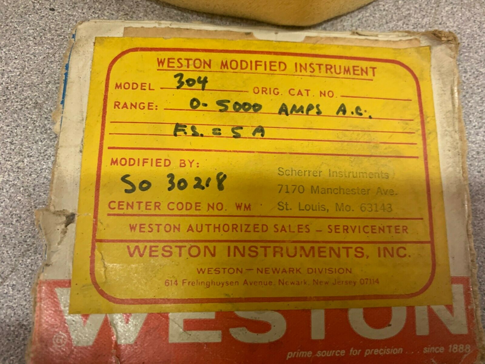 NEW NO BOX WESTON 0-500 ACA METER 304
