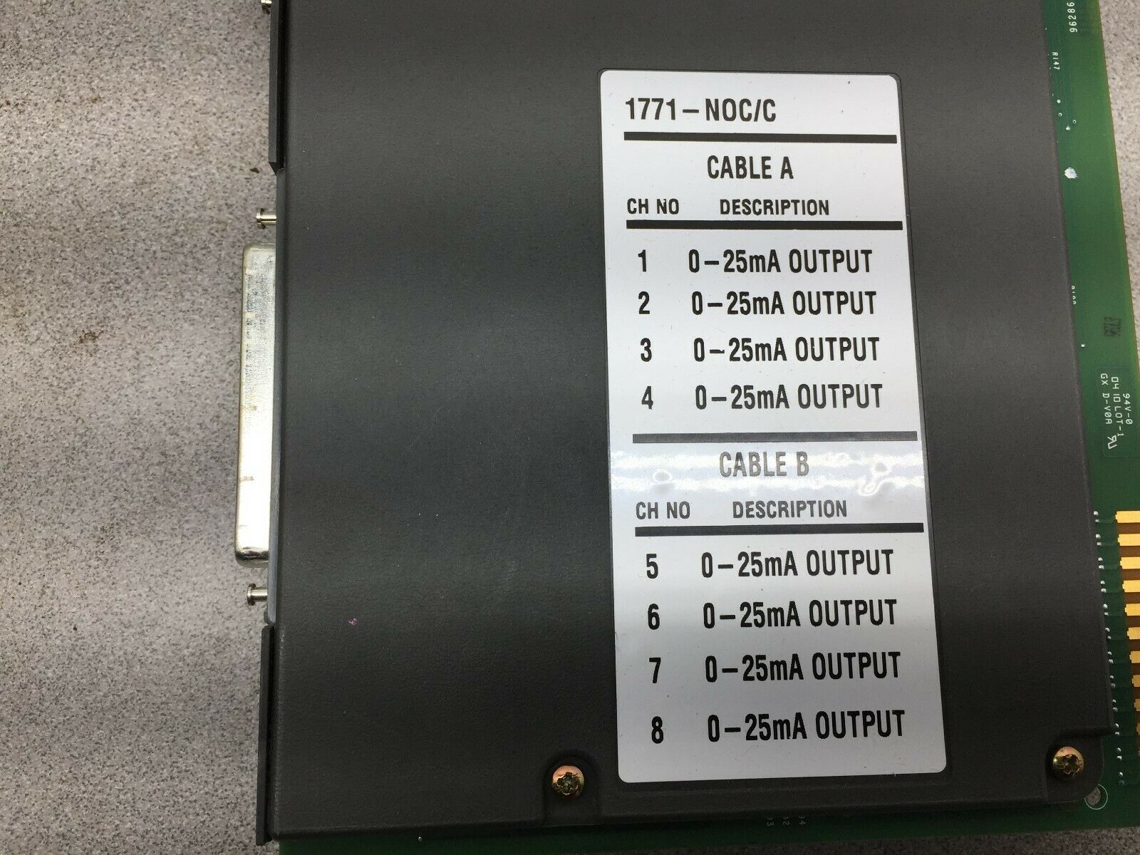 USED ALLEN BRADLEY HIGH RESOLUTION ISOLATED ANALOG MODULE 1771-NOC/C SER C