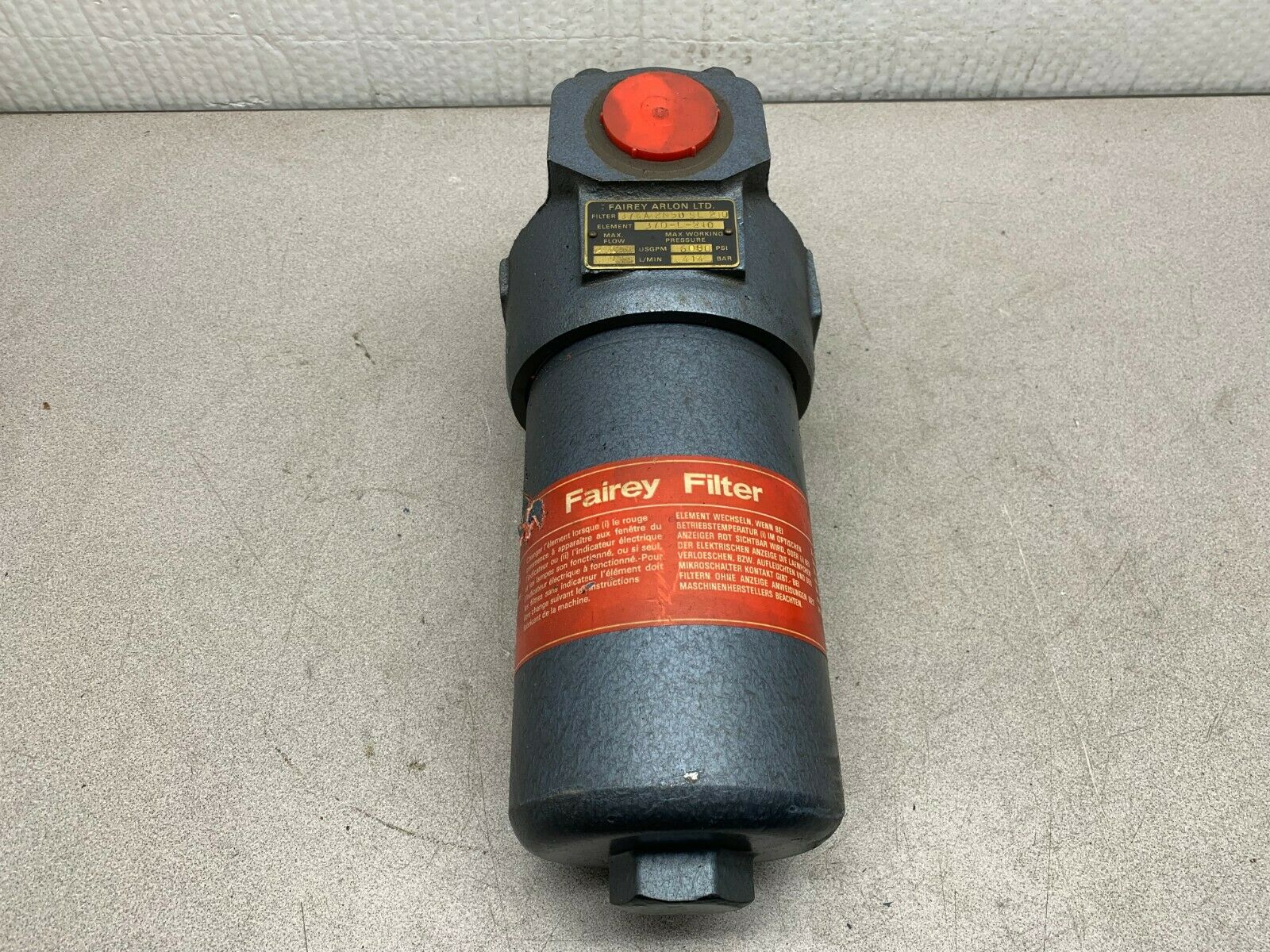 NEW NO BOX FAIREY ARLON 370-L-210 HIGH PRESSURE FILTER 374A 2N50 SL 210