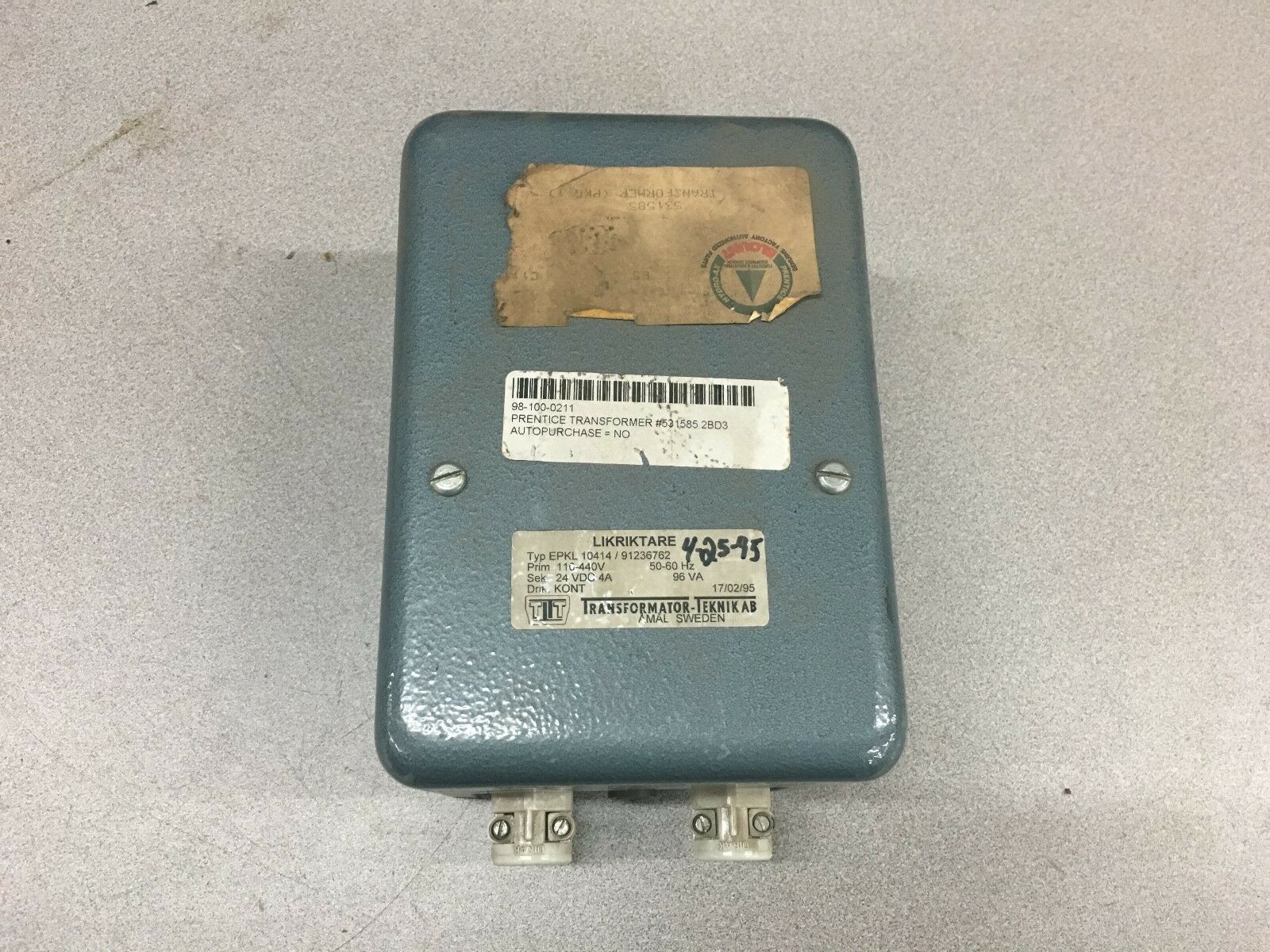 NEW NO BOX TEKNIKAB LIKRIKTARE 91236762 TRANSFORMER EPKL10414