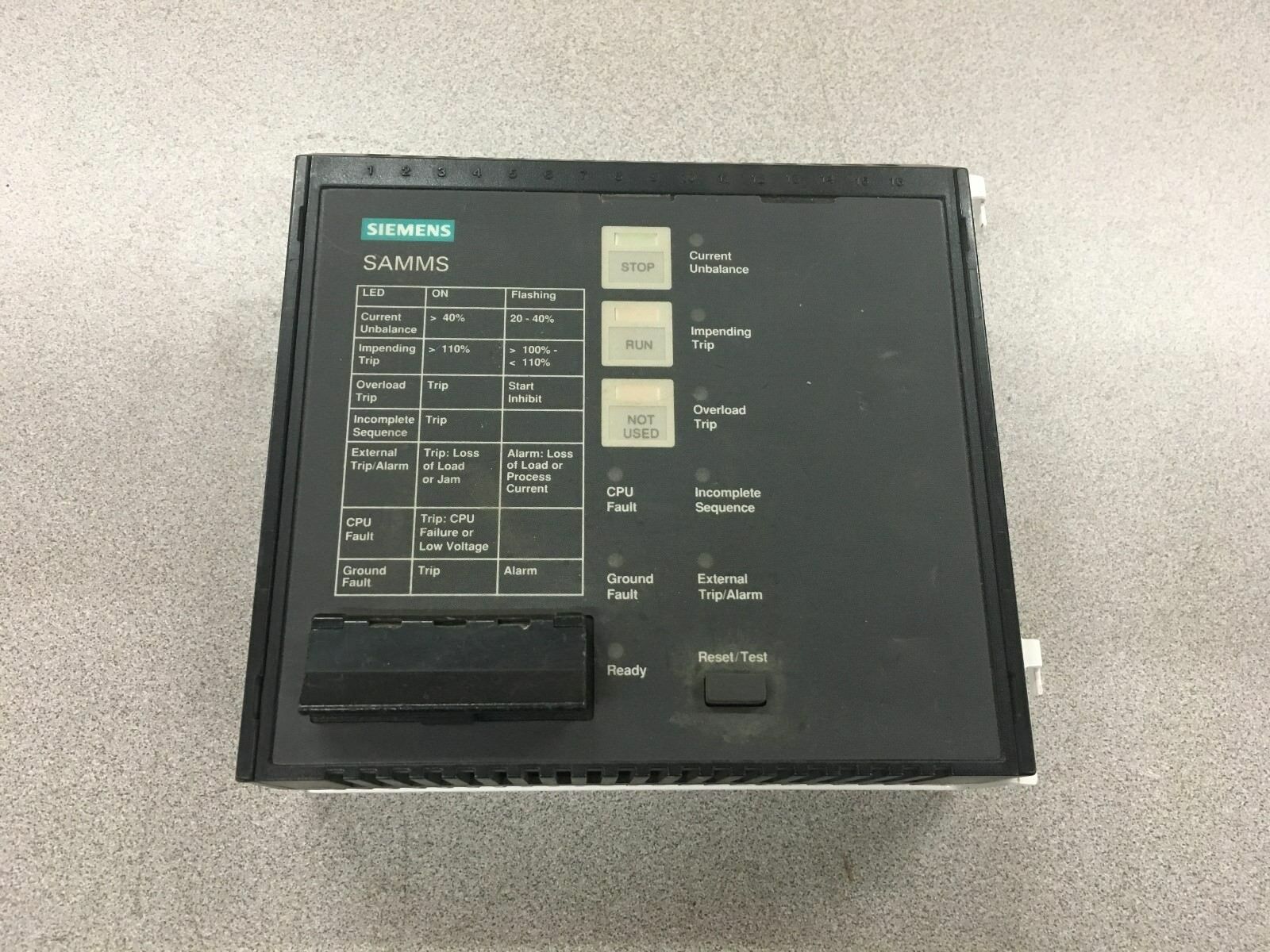 USED SIEMENS SAM0R0F000000 SAMMS Motor Master Control Module SAM2R0F000015